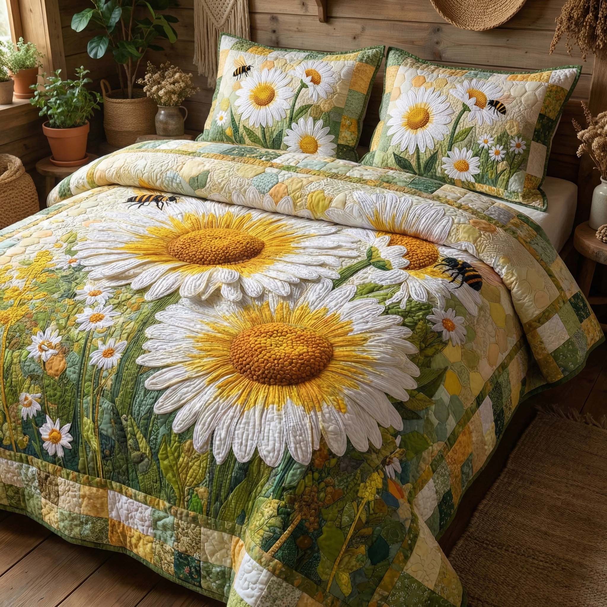 Blossom Grace Quilted Bedding Set Holiday Decorations Blossom Gift For Wedding - Tradiviet
