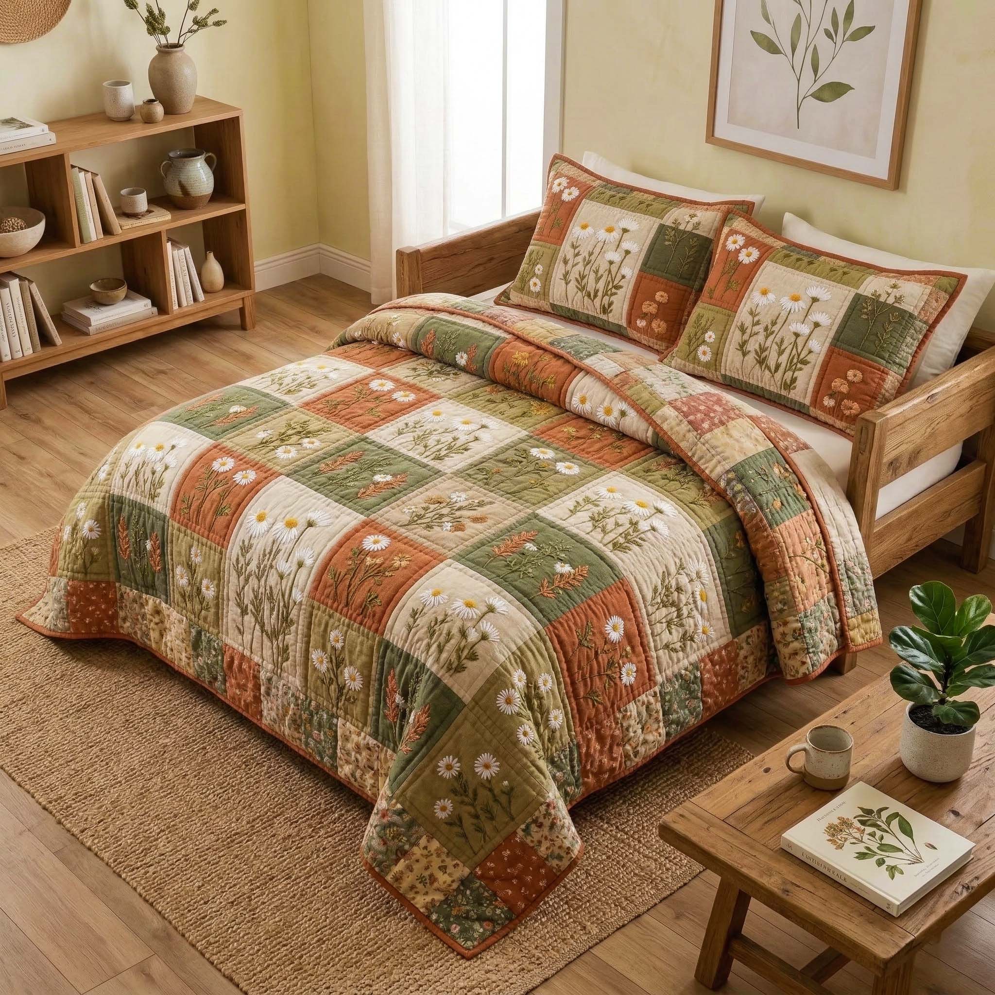 Blossom Grace Quilted Bedding Set Room Decoration Items Blossom Themed Gift For Her Bedroom - Tradiviet - Image 4