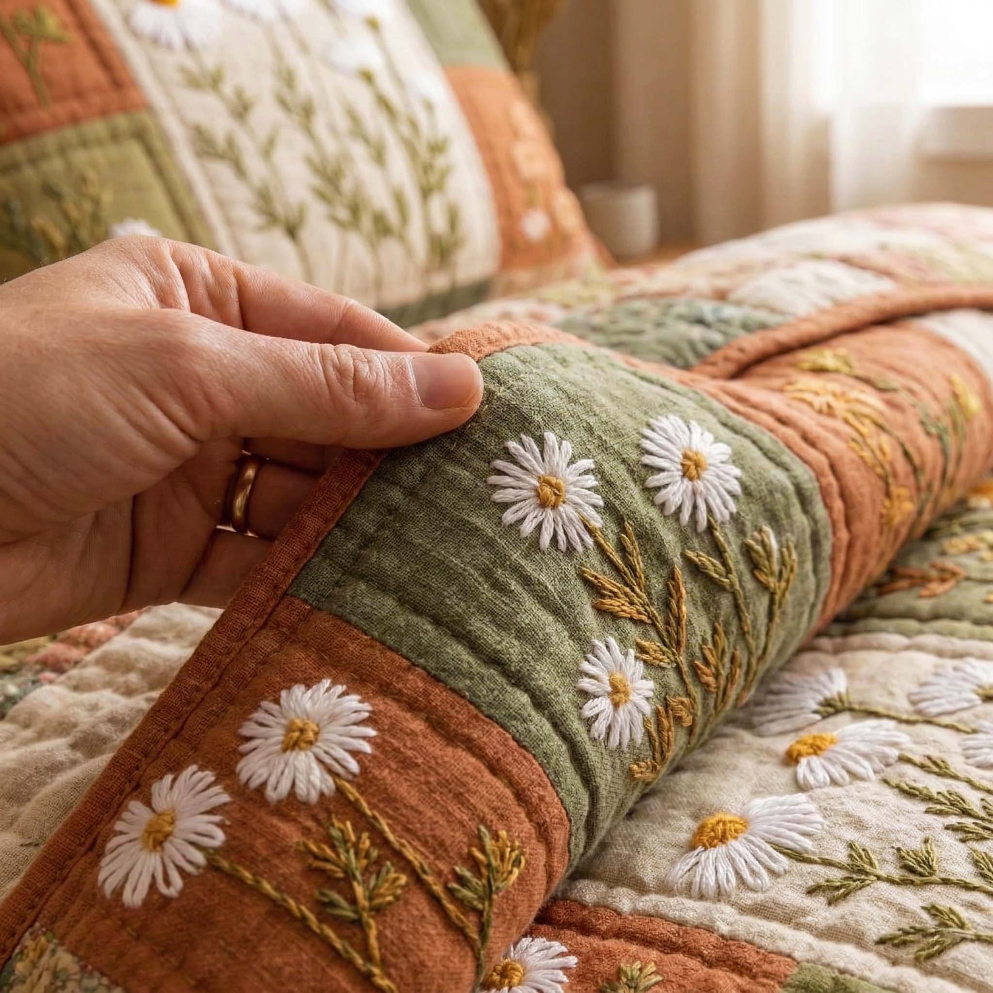 Blossom Grace Quilted Bedding Set Room Decoration Items Blossom Themed Gift For Her Bedroom - Tradiviet - Image 3