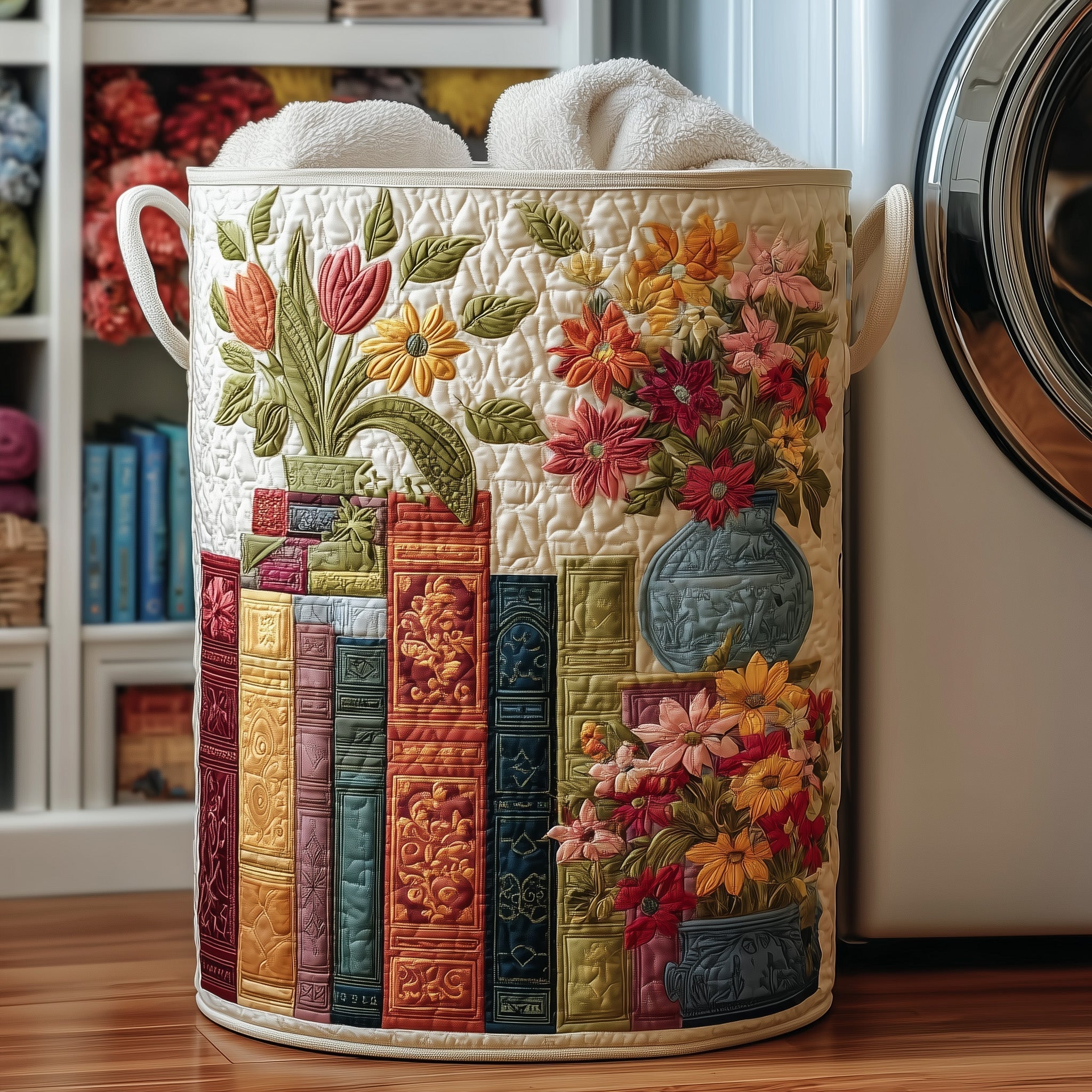 Bookish Quilted Laundry Basket Cool Laundry Hamper Best Father's Day Gifts - Tradiviet