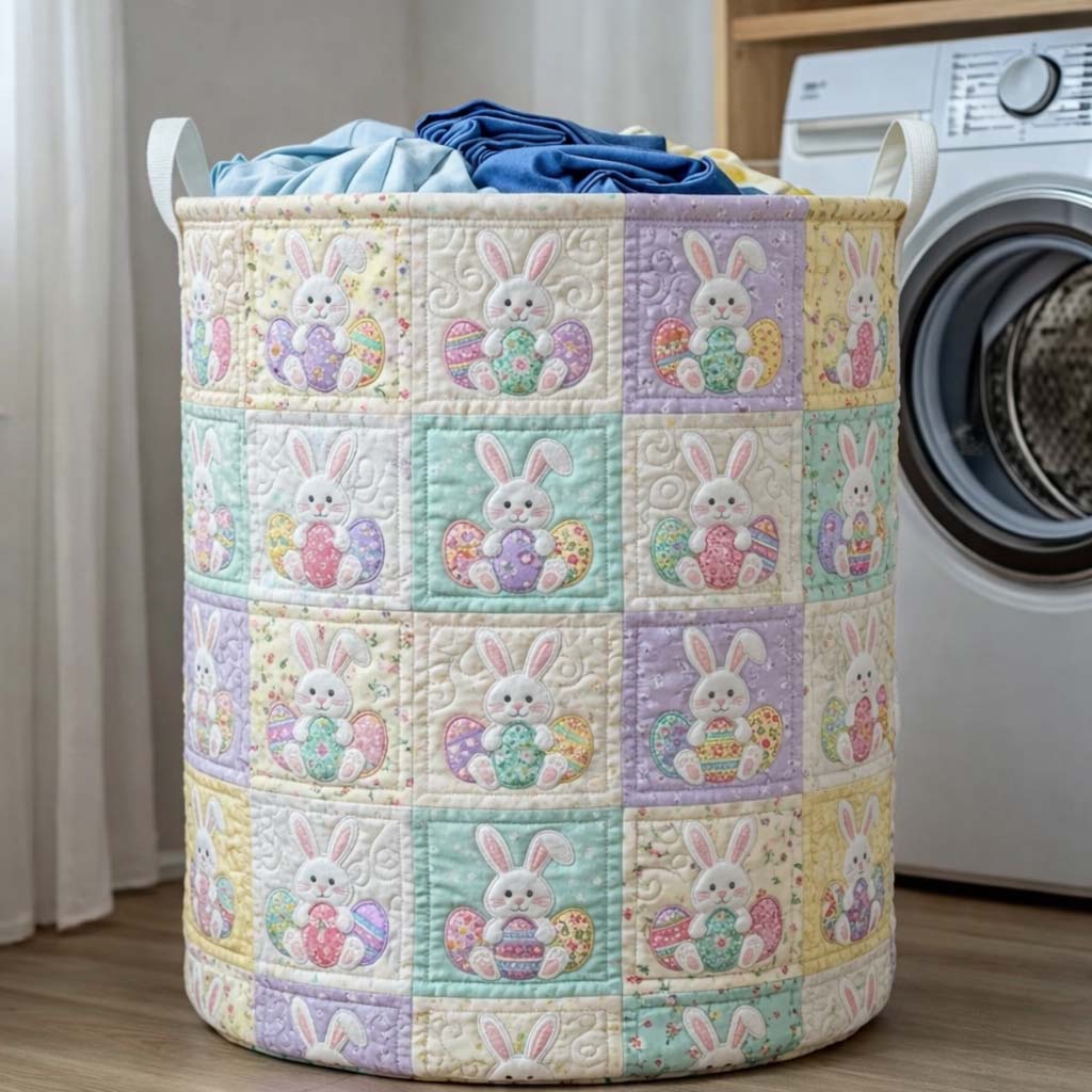 Bunny Parade Quilted Laundry Basket Cool Laundry Hamper Happy Fathers Day - Tradiviet