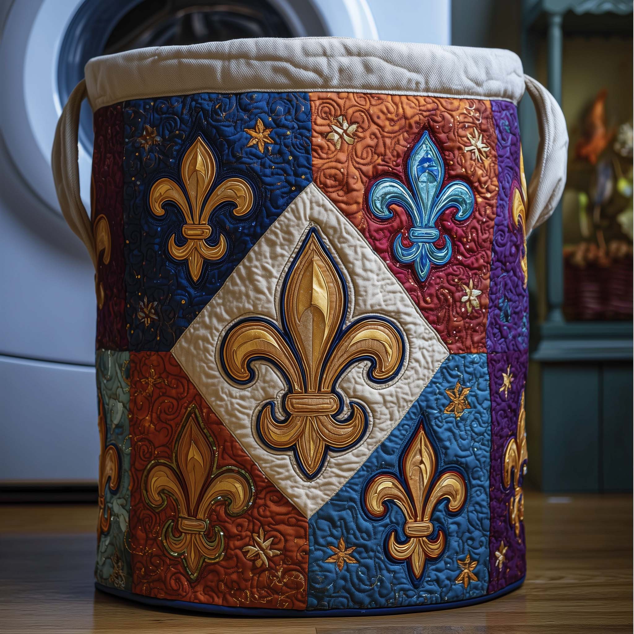 Carnival Blocks Quilted Laundry Basket Adorable Laundry Basket Mothers Day Present Ideas - Tradiviet