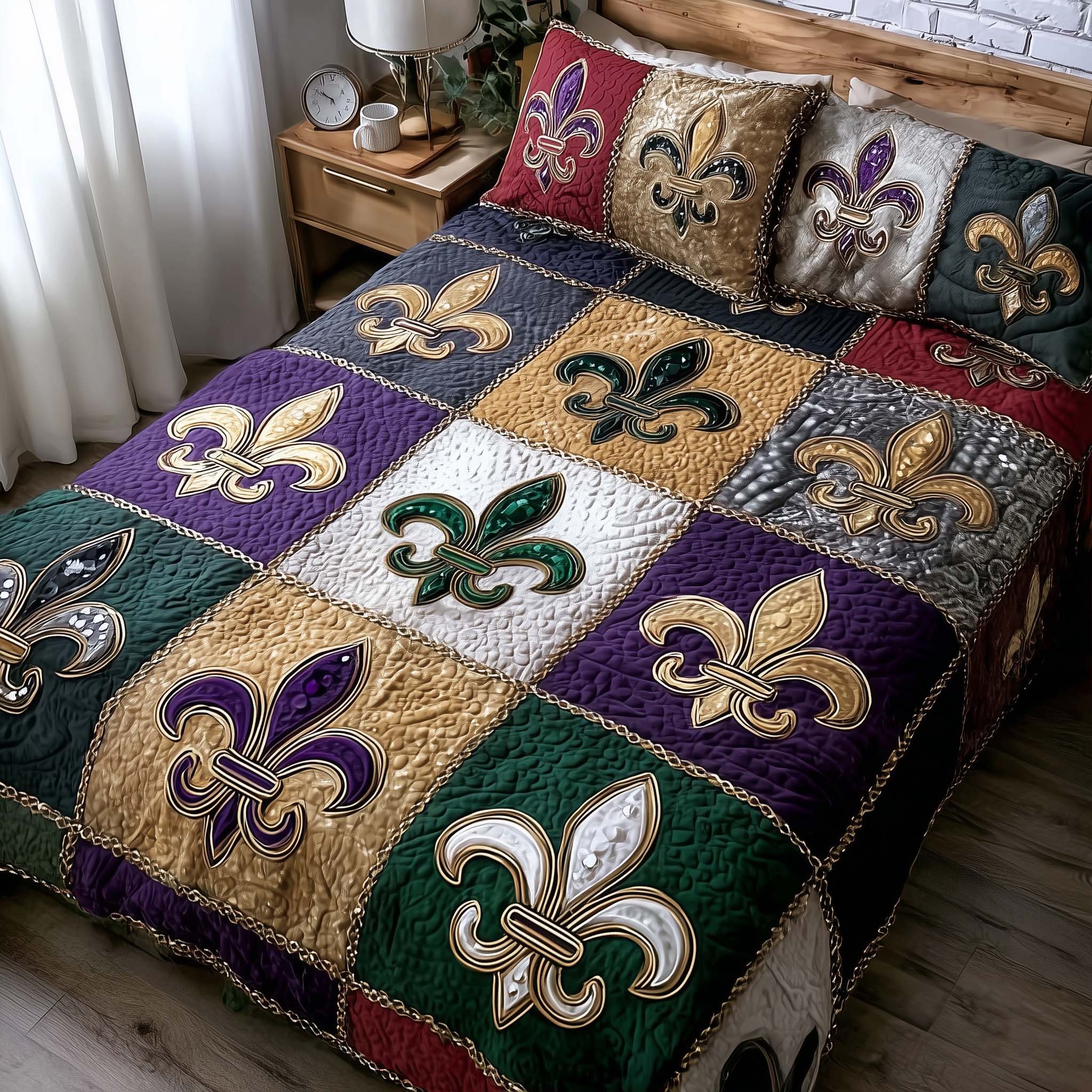 Carnival Crest Quilted Bedding Set Room Decoration Items Unique Carnival Crest Gift - Tradiviet