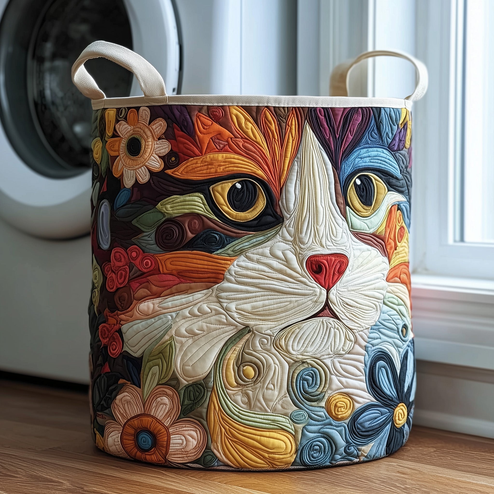 Catitude Quilted Laundry Basket Holiday Room Decor Mother's Day Gift Ideas - Tradiviet