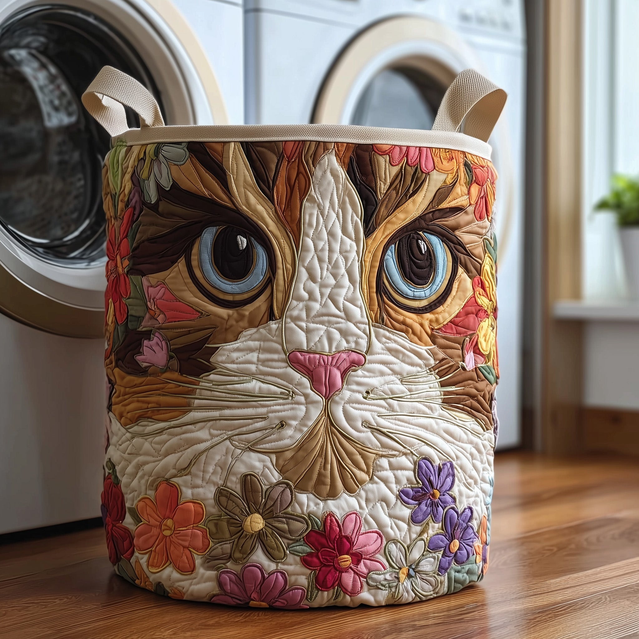 Catitude Quilted Laundry Basket Washroom Decor Basket Gift Ideas For Mom - Tradiviet