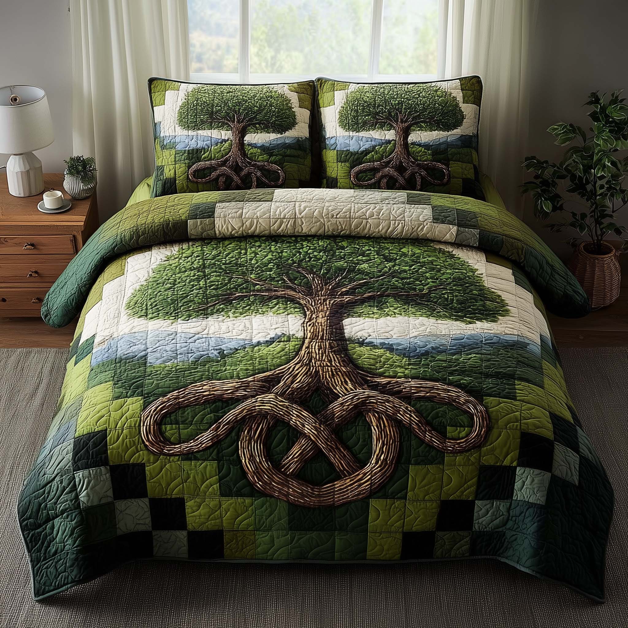 Celestial Tree Quilted Bedding Set Room Decoration Items Celestial Tree-Themed Gift - Tradiviet