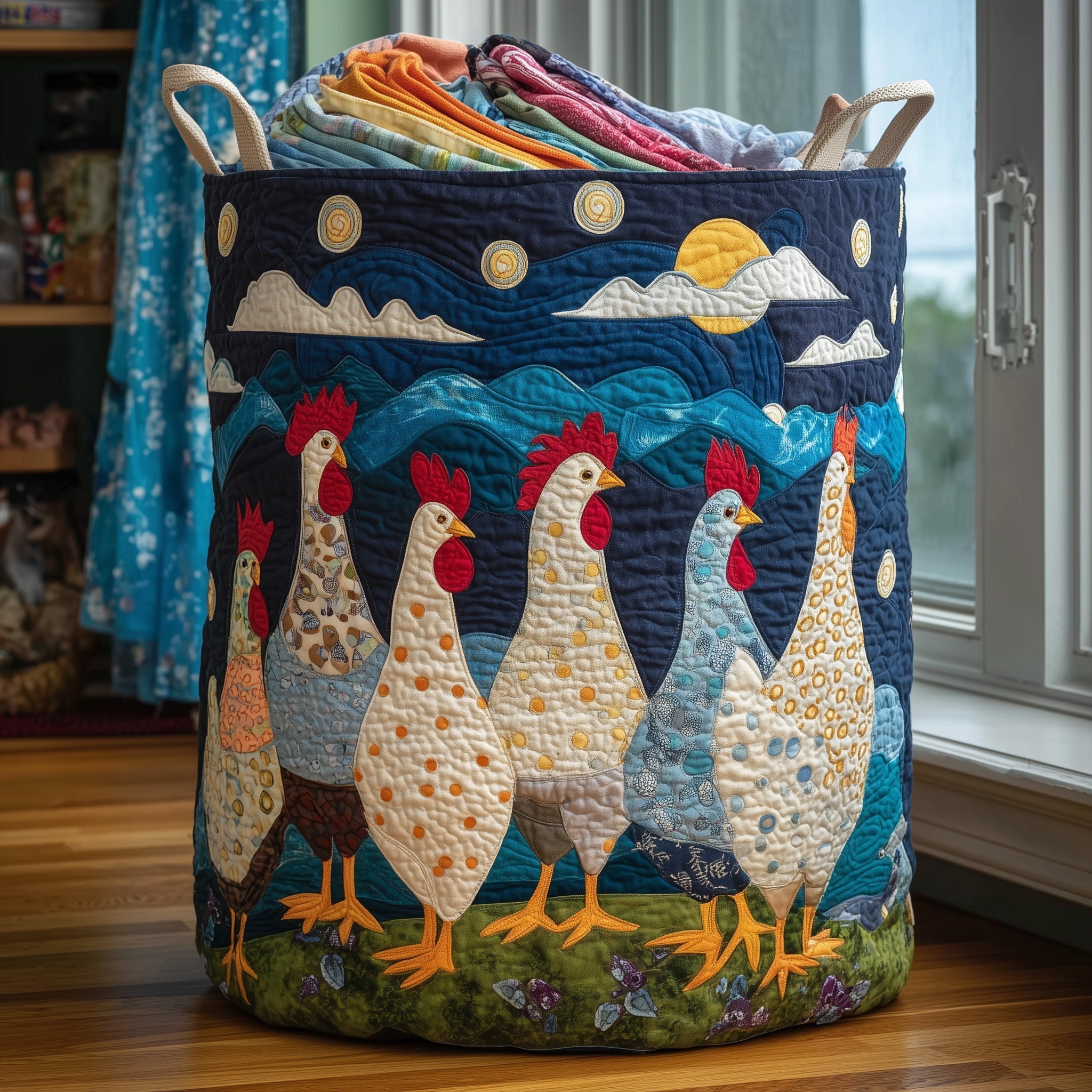 Chicken Dream Quilted Laundry Basket Adorable Laundry Basket Gifts For Father - Tradiviet