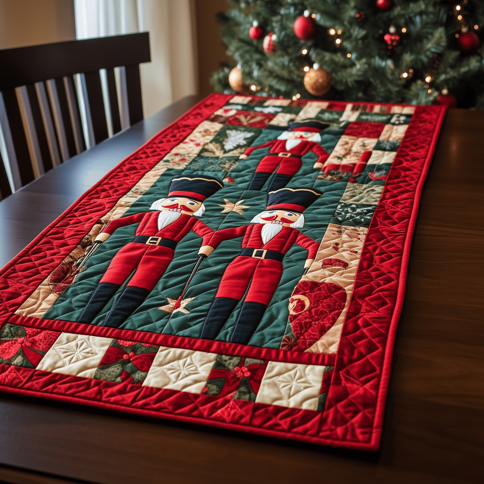 Christmas Nutcracker Quilted Table Runner Quilted Christmas Table Runner Christmas Gift Idea For Family