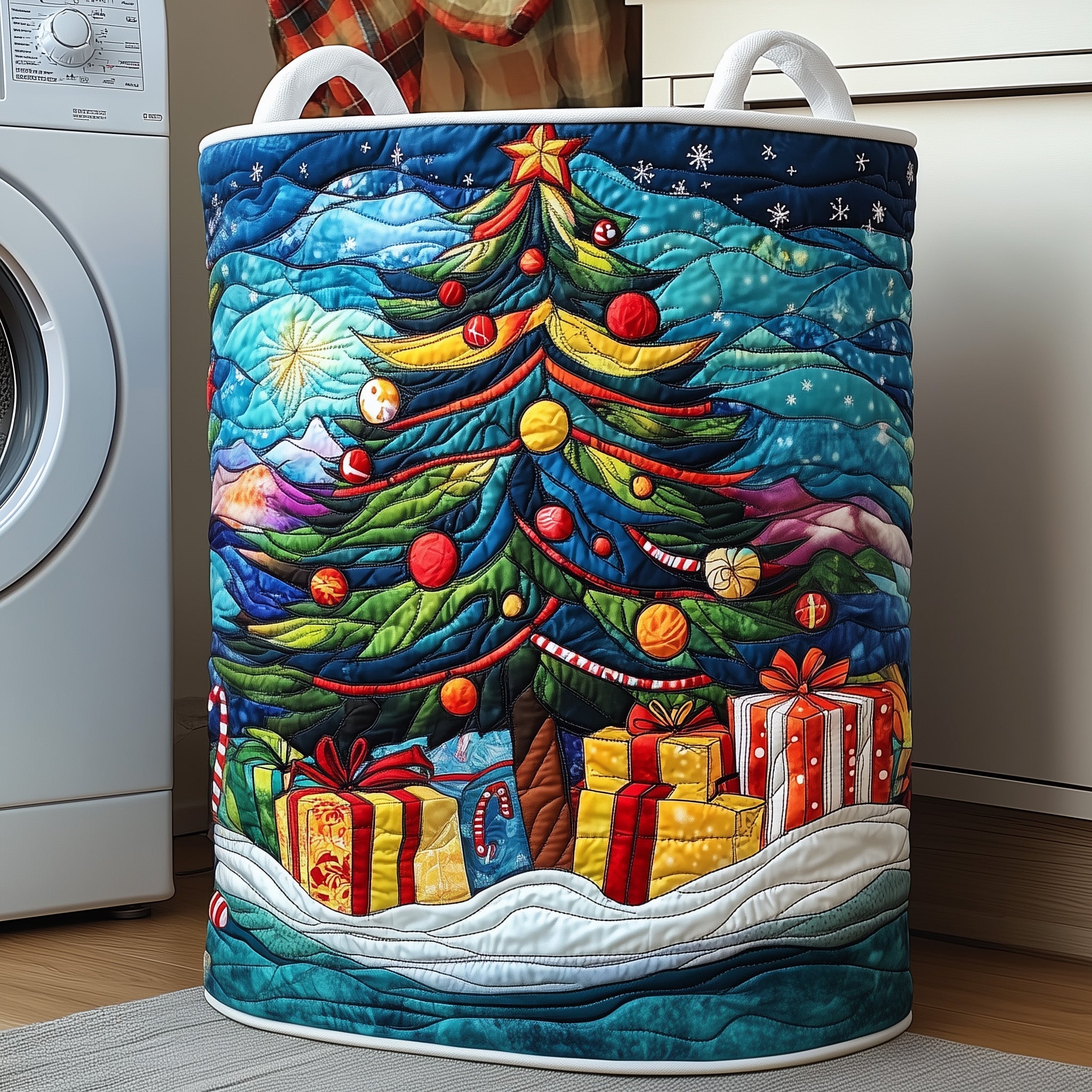 Christmas Quilted Laundry Basket Cool Laundry Hamper Cool Mothers Day Gifts - Tradiviet