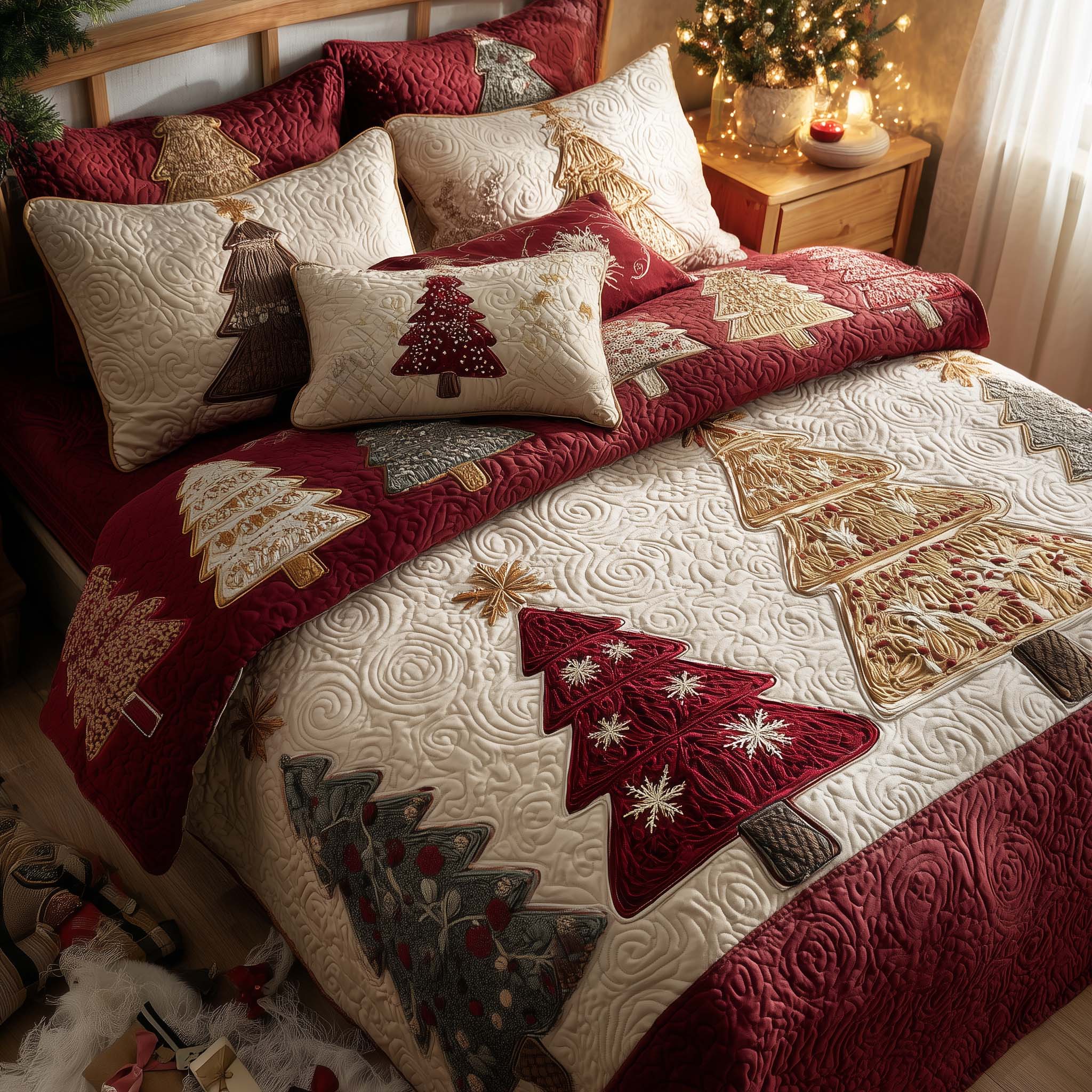 Christmas Vibe Quilted Bedding Set Holiday Home Decor Mother In Law Christmas Gift - Tradiviet