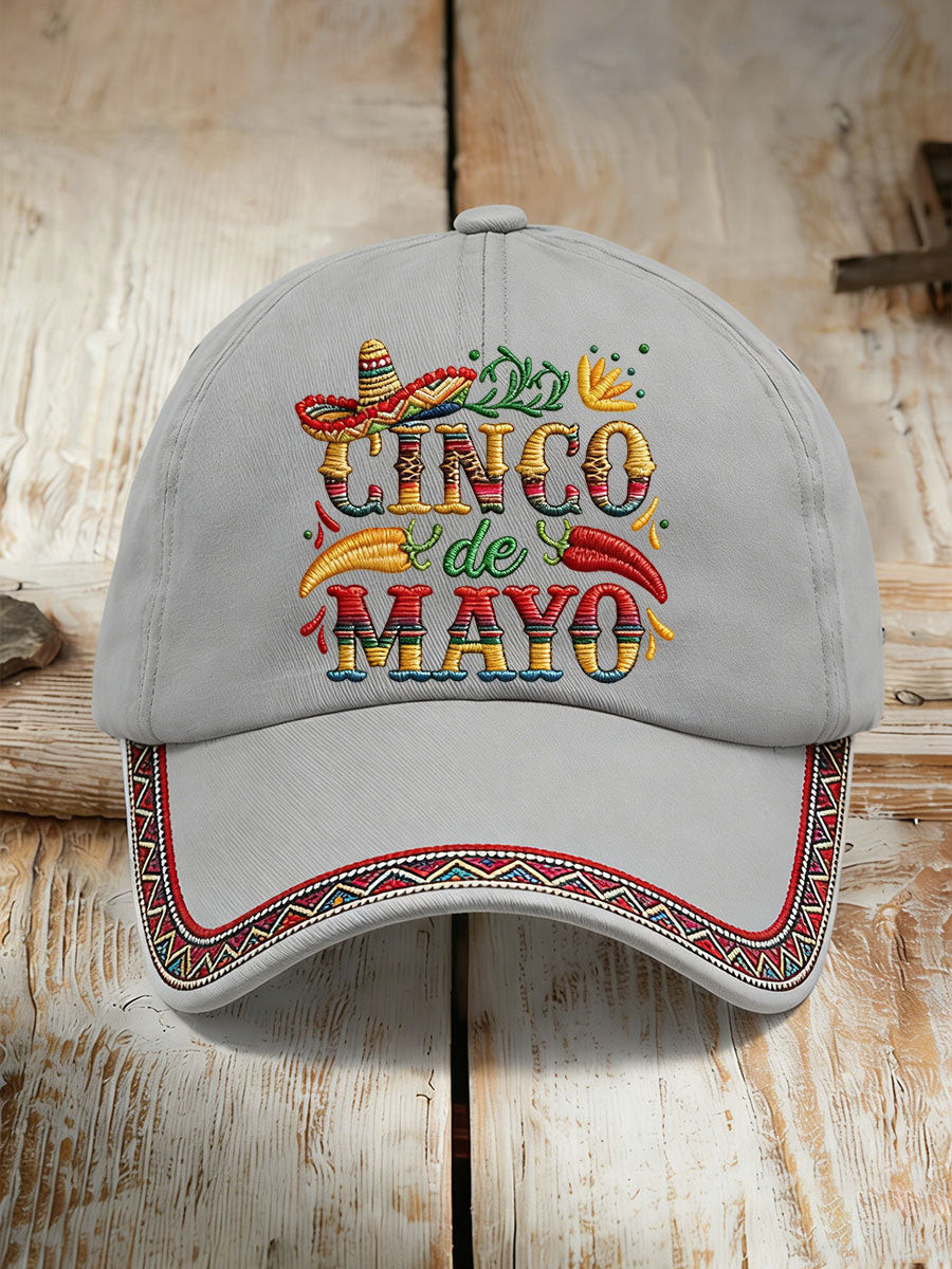 Cinco De Mayo Baseball Cap Colorful Tribal Trim Sombrero Chili Hat Party Gift - Tradiviet - Image 5
