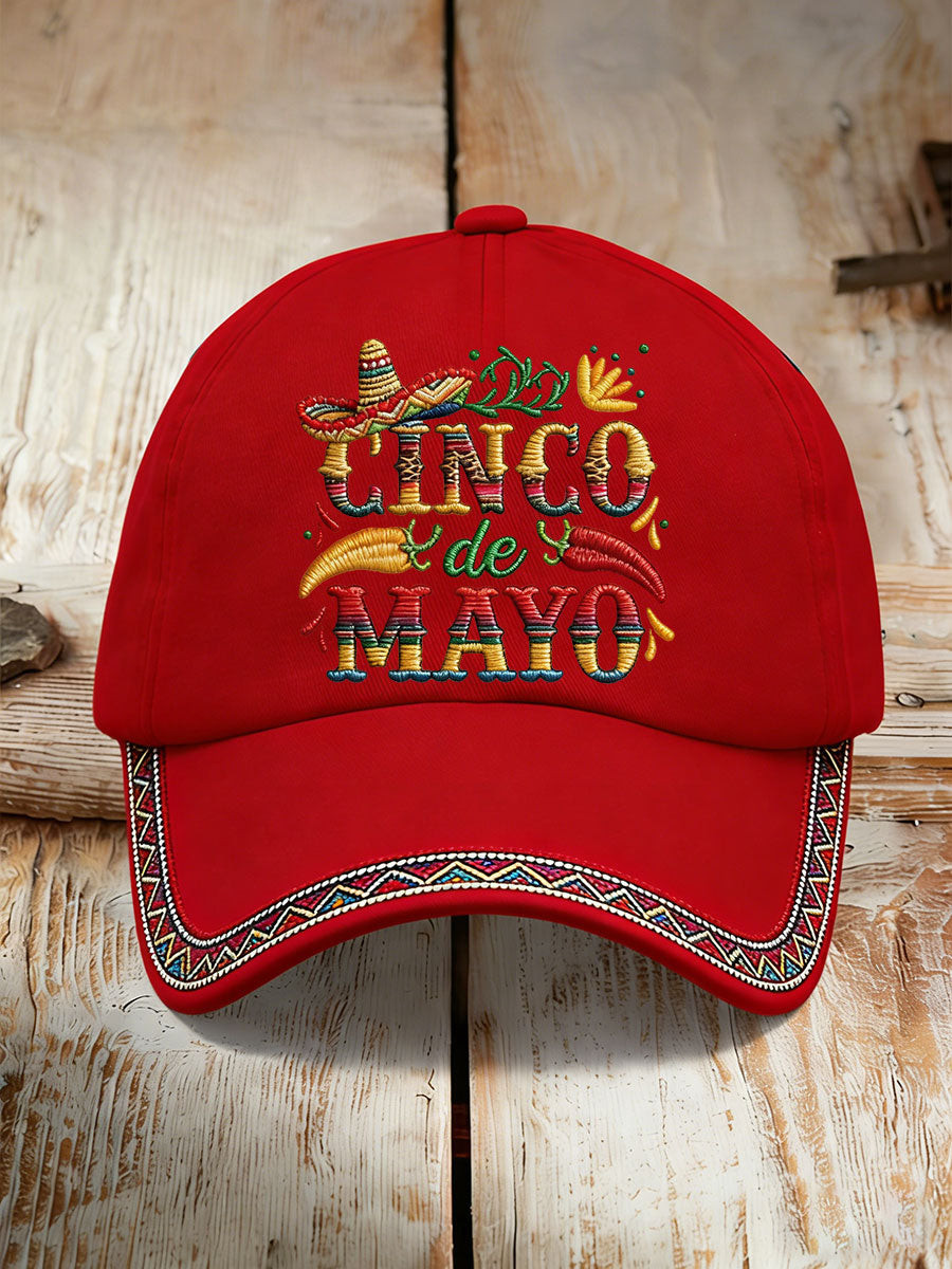 Cinco De Mayo Baseball Cap Colorful Tribal Trim Sombrero Chili Hat Party Gift - Tradiviet - Image 2