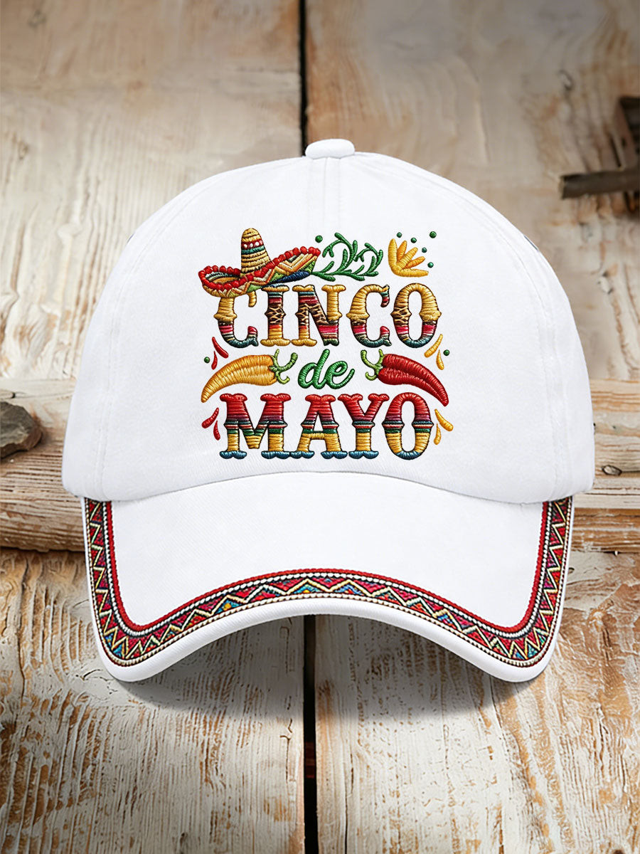 Cinco De Mayo Baseball Cap Colorful Tribal Trim Sombrero Chili Hat Party Gift - Tradiviet - Image 4