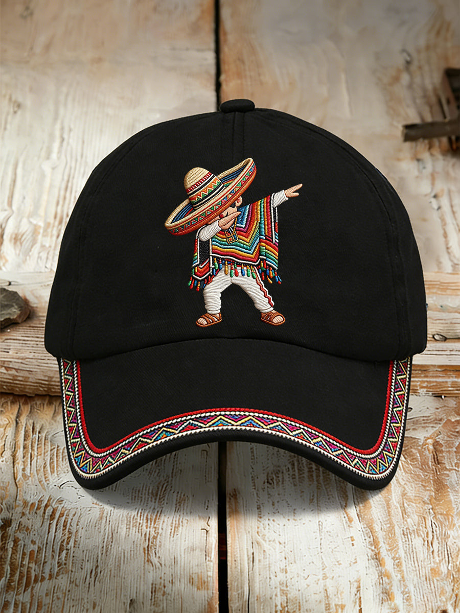 Cinco De Mayo Baseball Cap Tribal Brim Trim Mexican Fiesta Celebration Party Hat Gift Ideas - Tradiviet