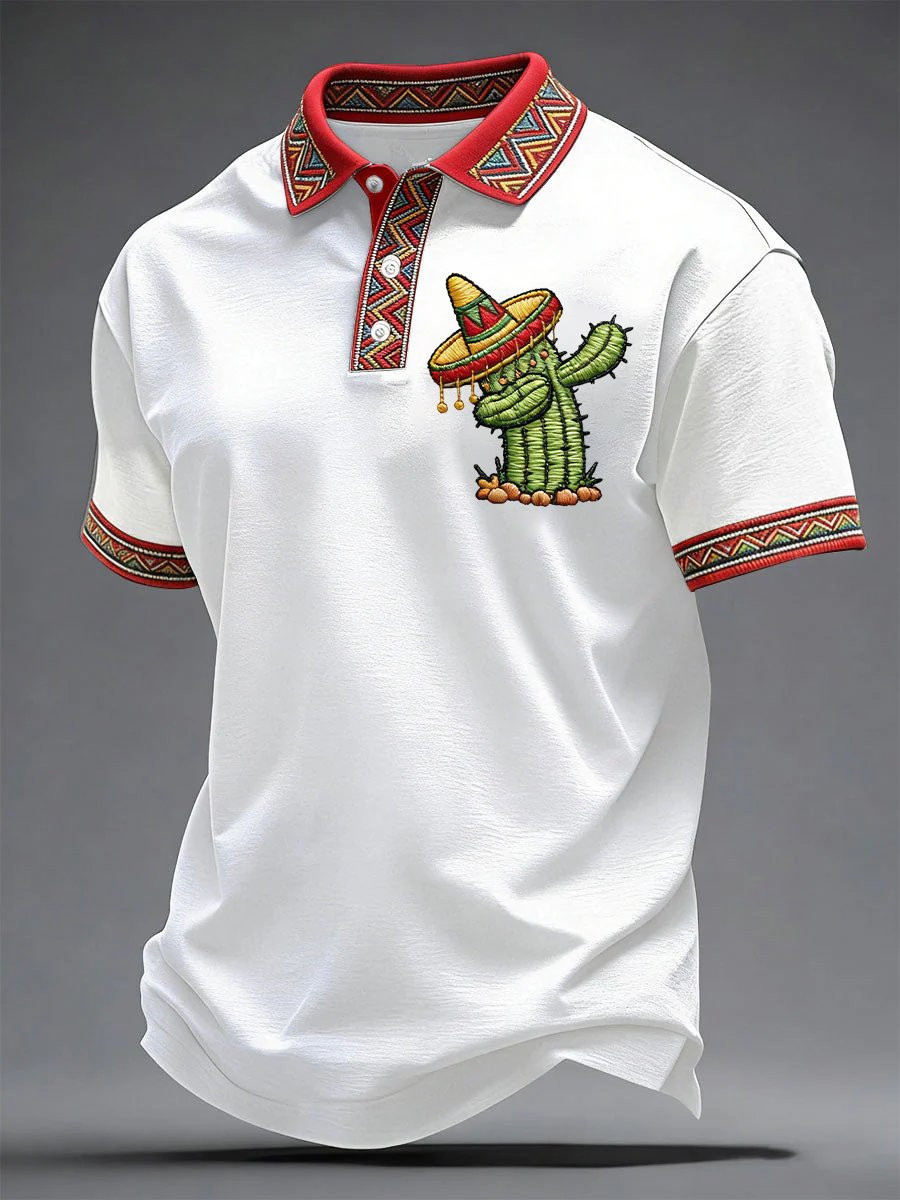Cinco De Mayo Cactus Polo Shirt Mexican Fiesta Party Clothes Mexico Theme Gift