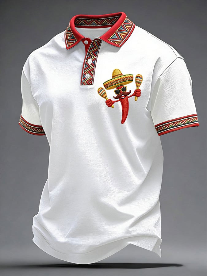 Cinco De Mayo Chili Pepper Polo Shirt Mexican Fiesta Clothes Gift For Mexico Fans