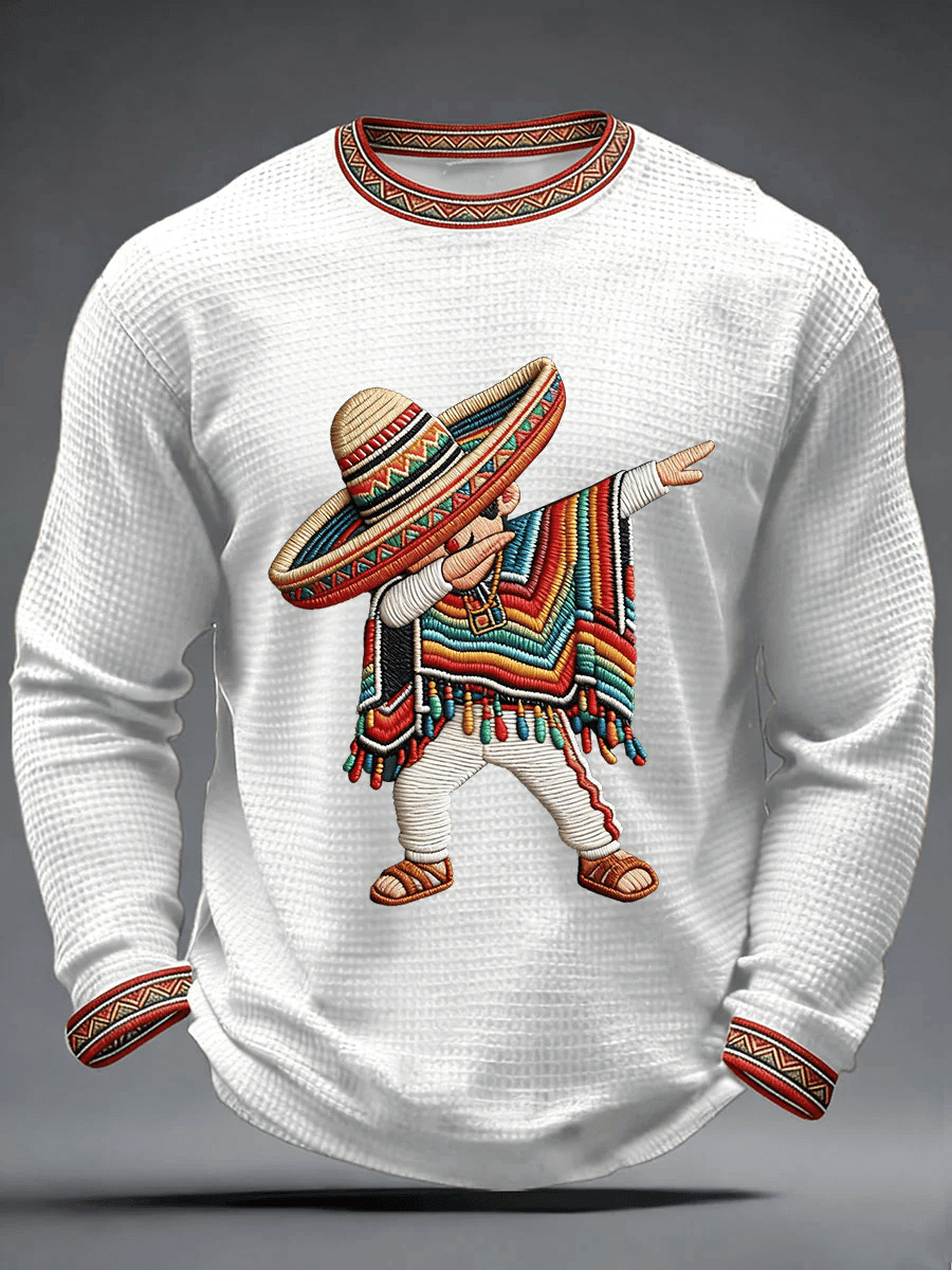 Cinco De Mayo Dancing Sombrero Long Sleeve Shirt Mexican Fiesta Apparel Gift For Men