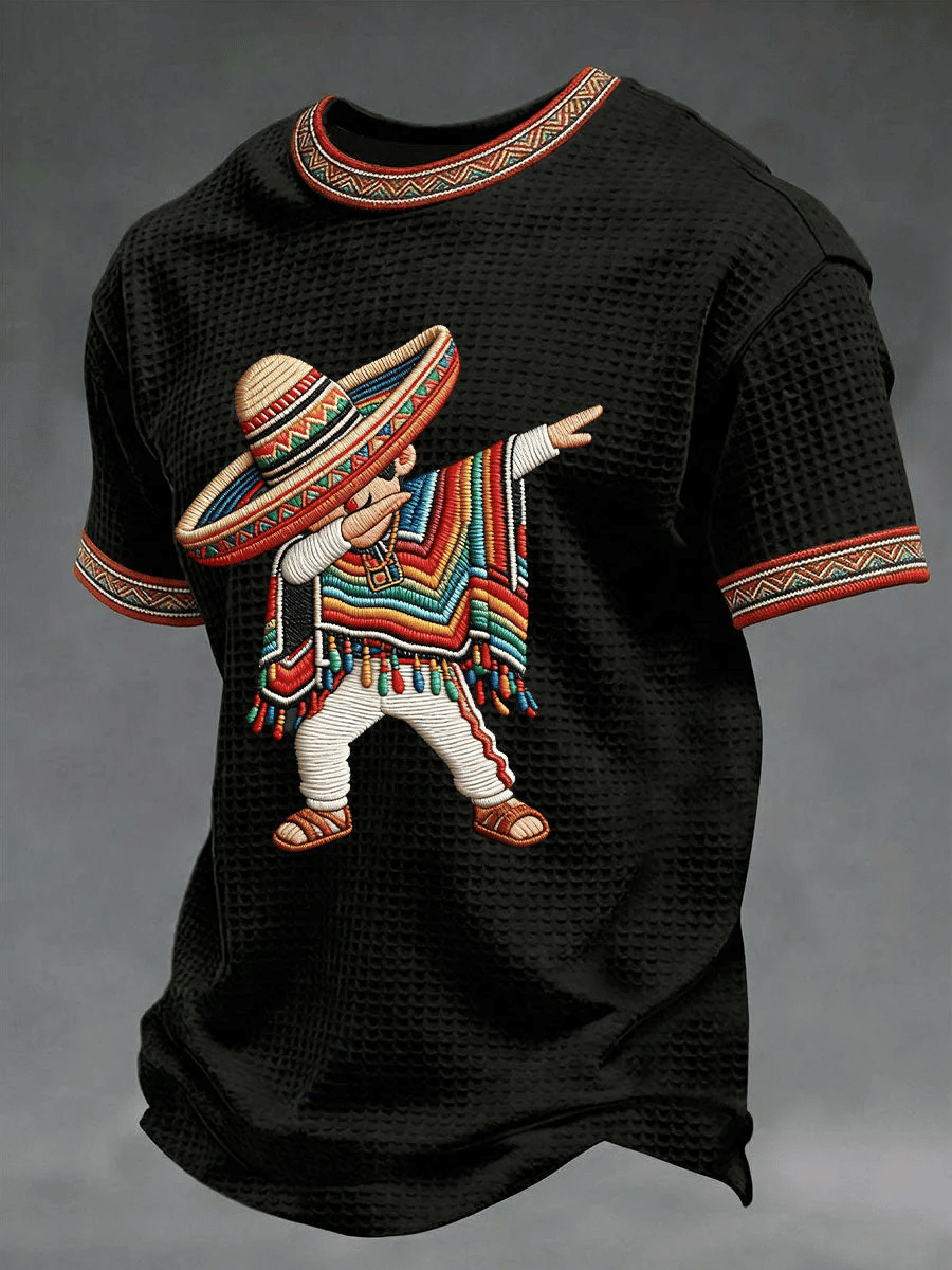 Cinco De Mayo Dancing Sombrero T-Shirt Colorful Mexican Fiesta Apparel Gift For Him - Image 5