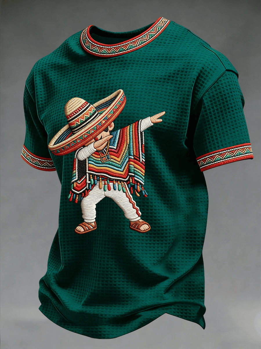 Cinco De Mayo Dancing Sombrero T-Shirt Colorful Mexican Fiesta Apparel Gift For Him - Image 2