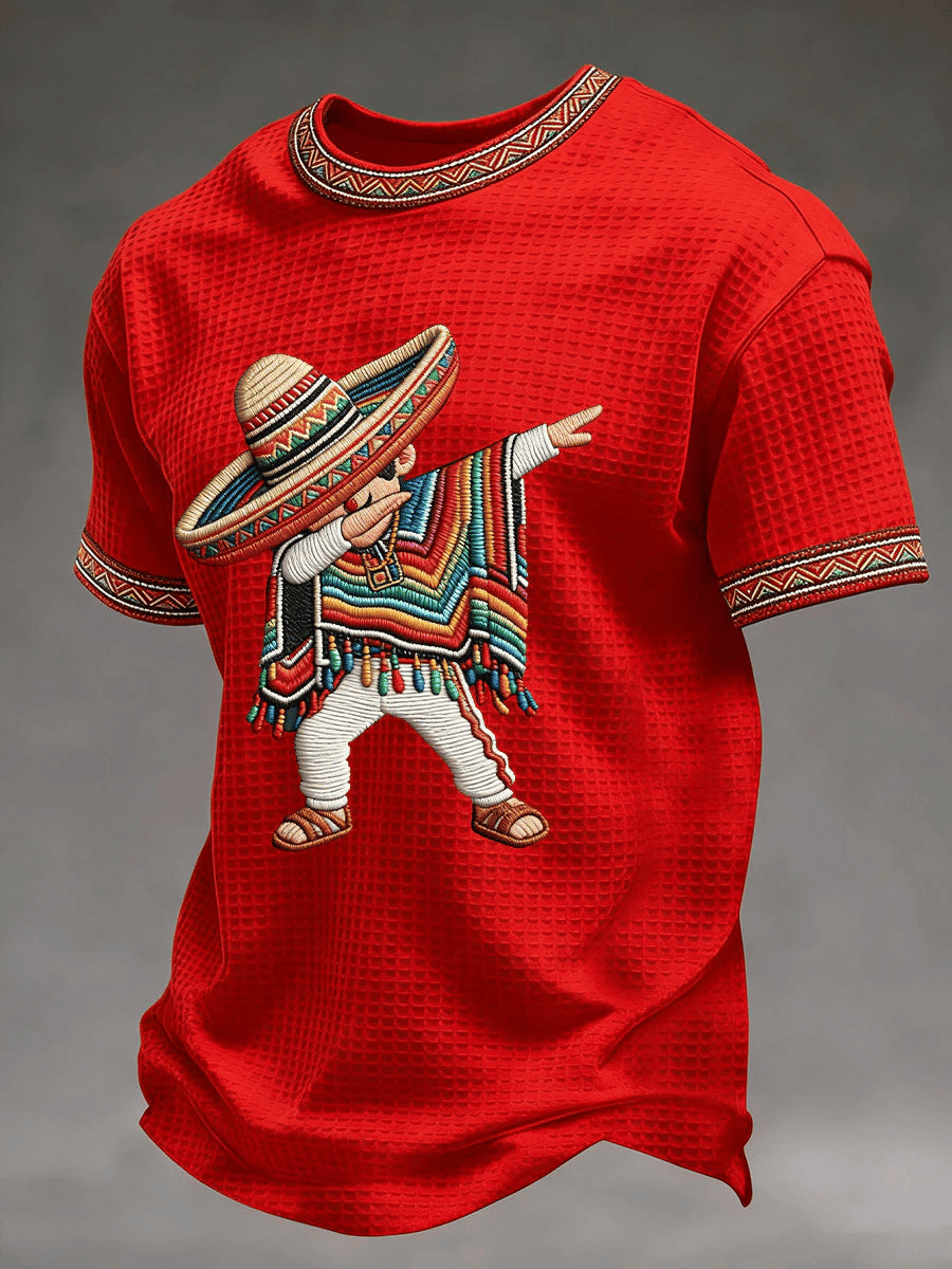 Cinco De Mayo Dancing Sombrero T-Shirt Colorful Mexican Fiesta Apparel Gift For Him - Image 4