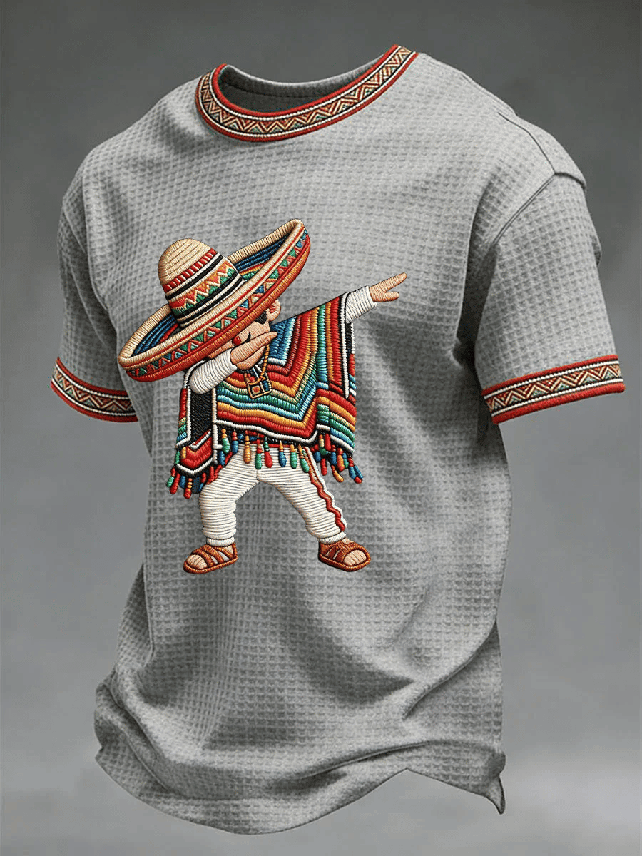 Cinco De Mayo Dancing Sombrero T-Shirt Colorful Mexican Fiesta Apparel Gift For Him - Image 3