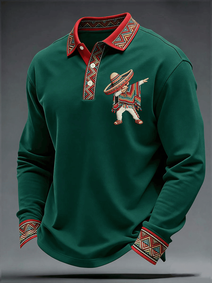 Cinco De Mayo Polo Long Sleeve Shirt Holiday Fiesta Apparel Gift For Mexico Fans