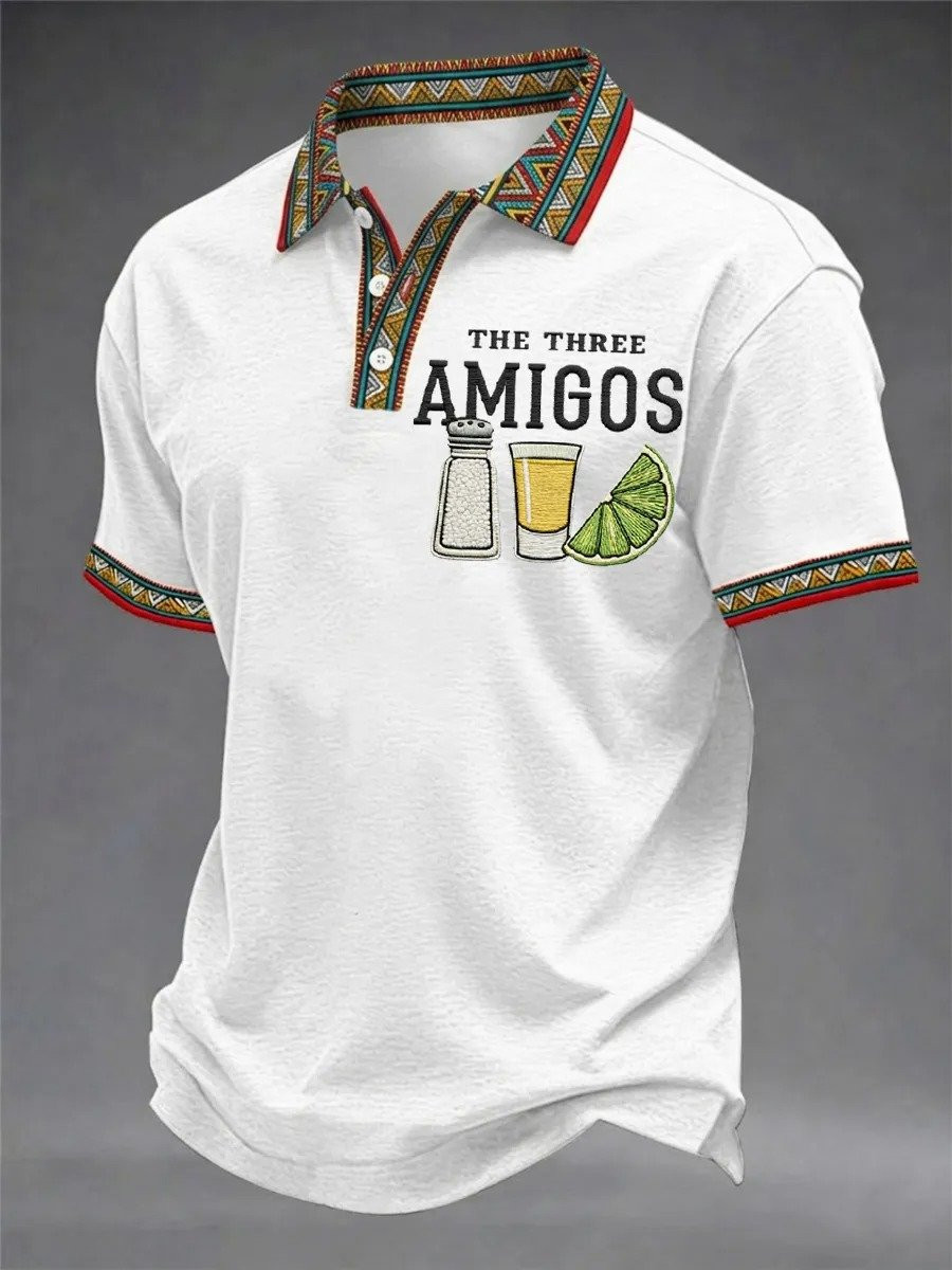 Cinco De Mayo Polo Shirt The Three Amigos Salt Tequila Lemon Apparel Mexico Theme Gift