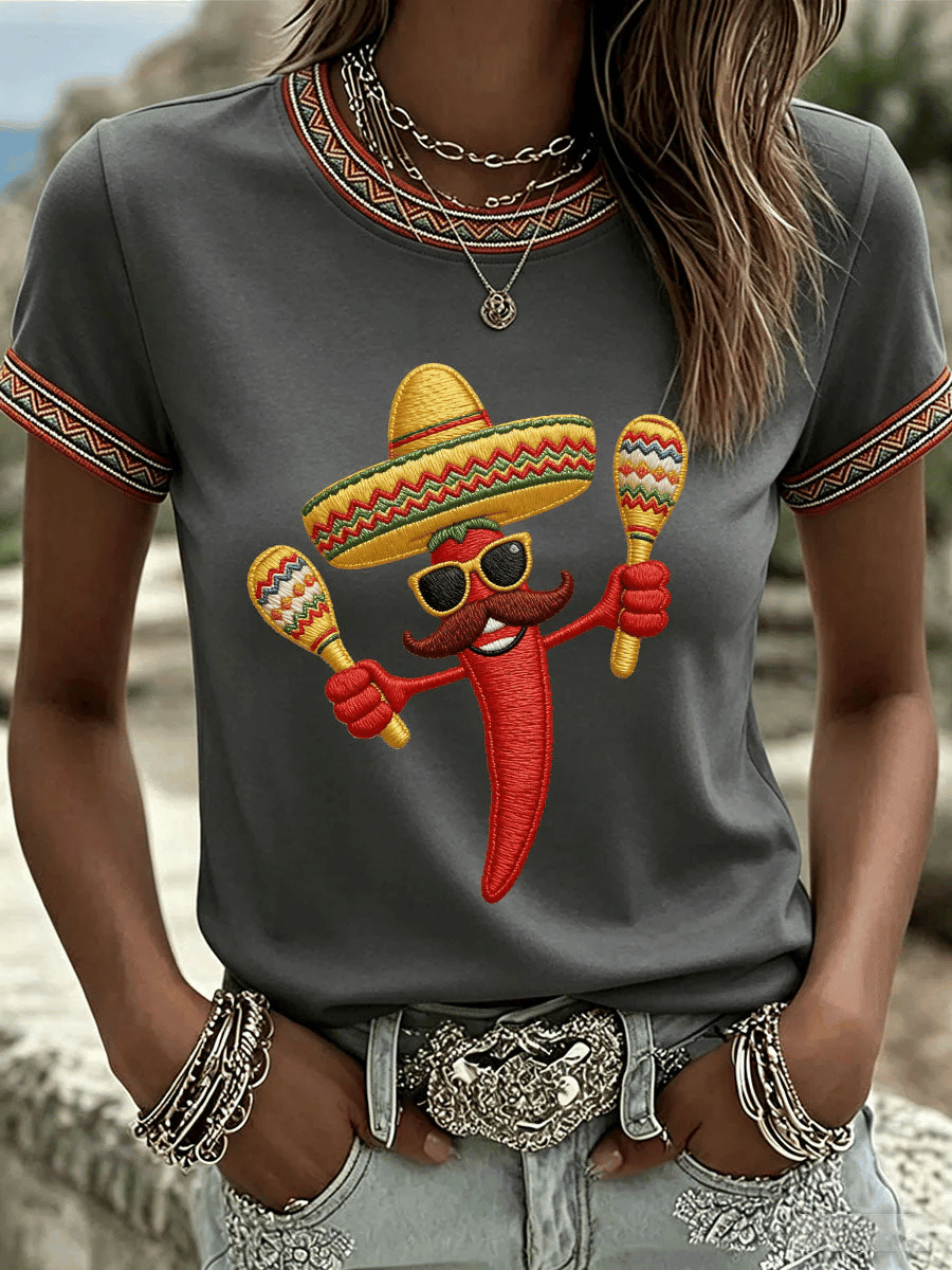 Cinco De Mayo Shirt Chili Mexican Fiesta Apparel Viva La Fiesta Clothes Gift For Her - Image 5