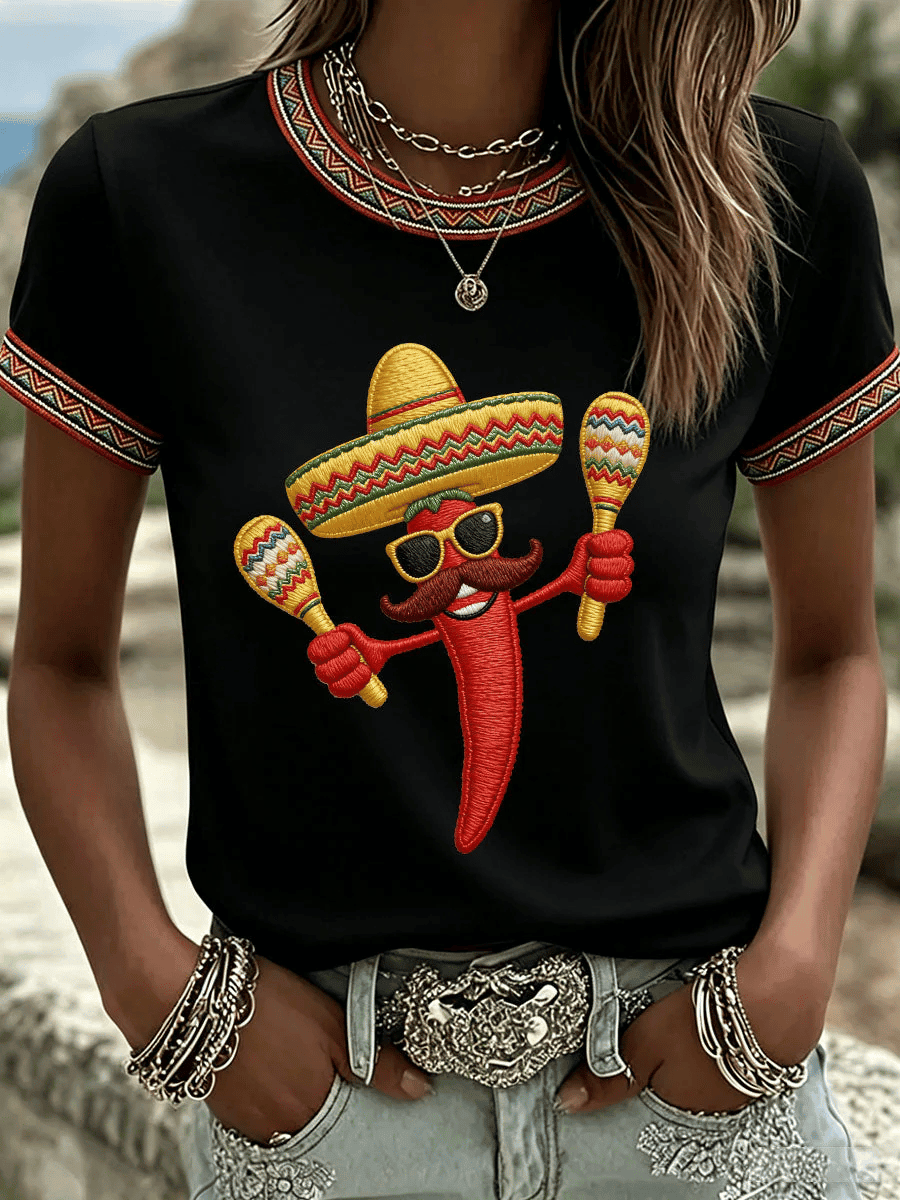 Cinco De Mayo Shirt Chili Mexican Fiesta Apparel Viva La Fiesta Clothes Gift For Her - Image 4