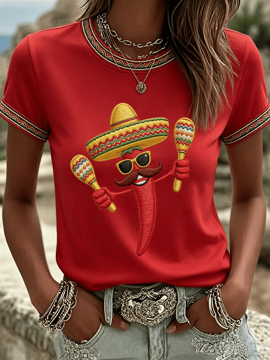 Cinco De Mayo Shirt Chili Mexican Fiesta Apparel Viva La Fiesta Clothes Gift For Her - Image 3