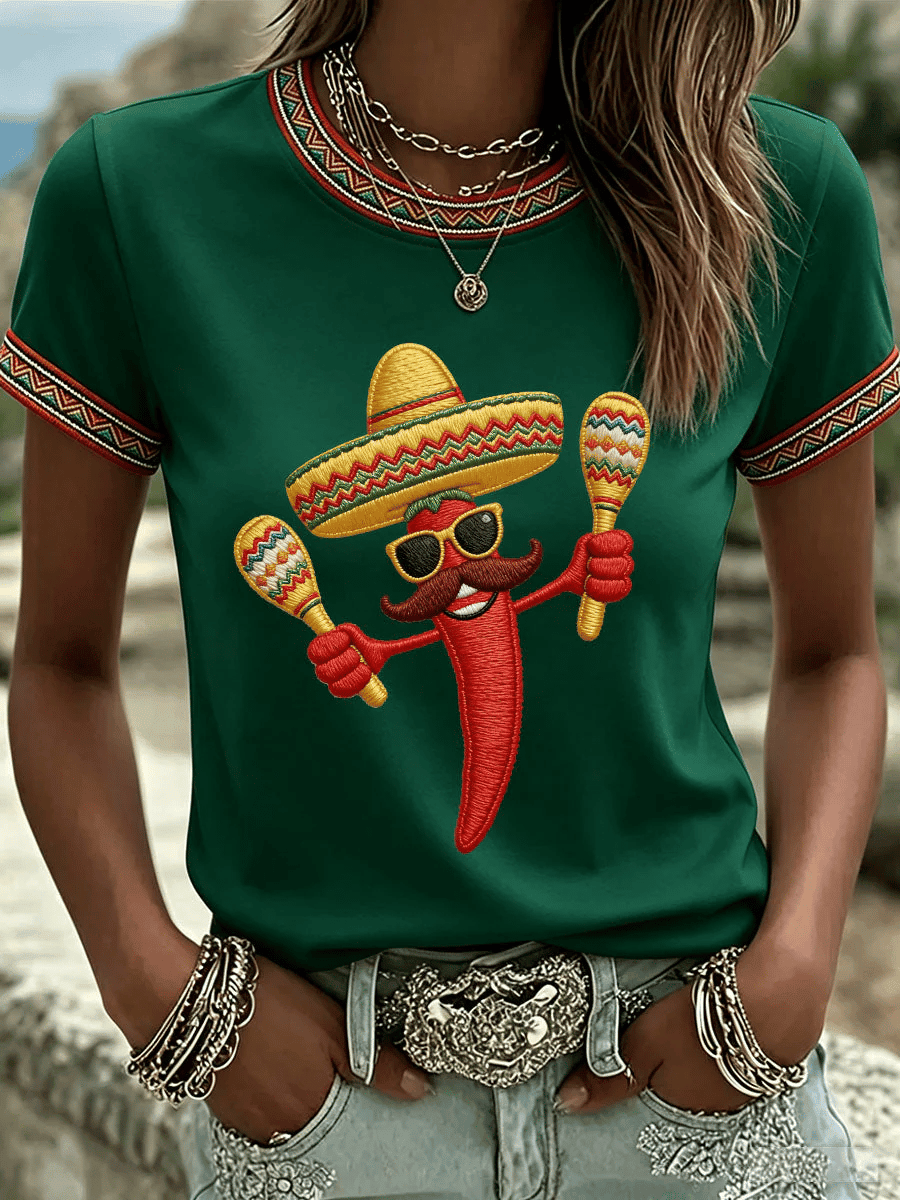 Cinco De Mayo Shirt Chili Mexican Fiesta Apparel Viva La Fiesta Clothes Gift For Her - Image 2