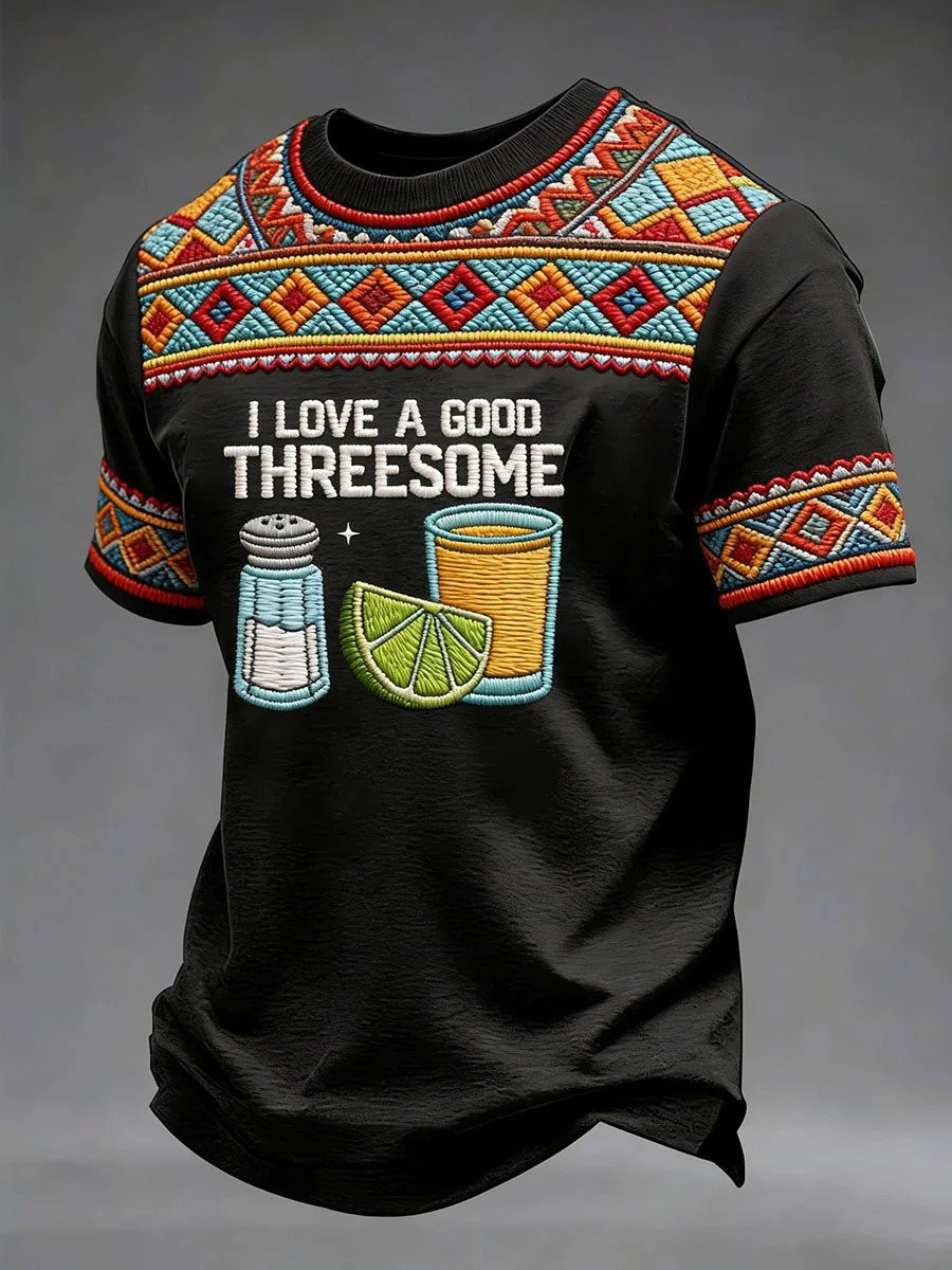 Cinco De Mayo Shirt I Love A Good Threesome Apparel Mexican Fiesta Party Gifts - Image 2