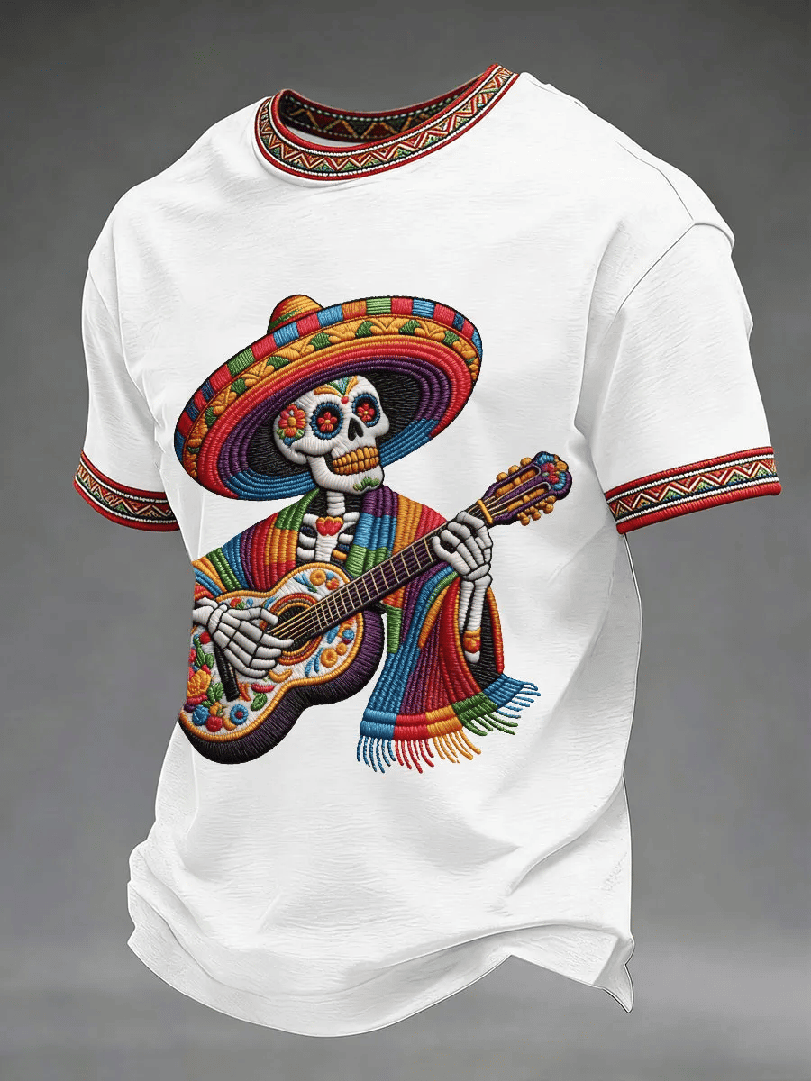 Cinco De Mayo Shirt Mexican Skull Guitar Apparel Mexican Fiesta Party Gifts - Image 2