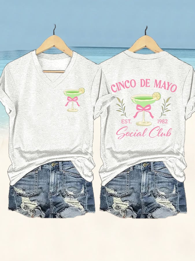 Cinco De Mayo V-Neck T-Shirt Mexican Fiesta Party Apparel Gift For Mexican Fans - Image 2