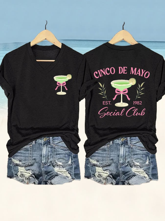 Cinco De Mayo V-Neck T-Shirt Mexican Fiesta Party Apparel Gift For Mexican Fans
