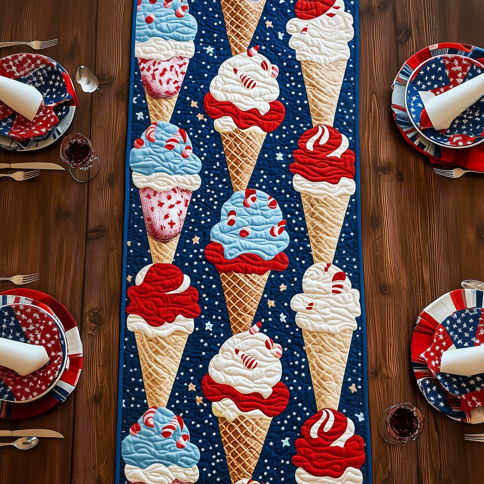 Cone Parade Quilted Table Runner 4Th Of July Hostess Gift Ideas