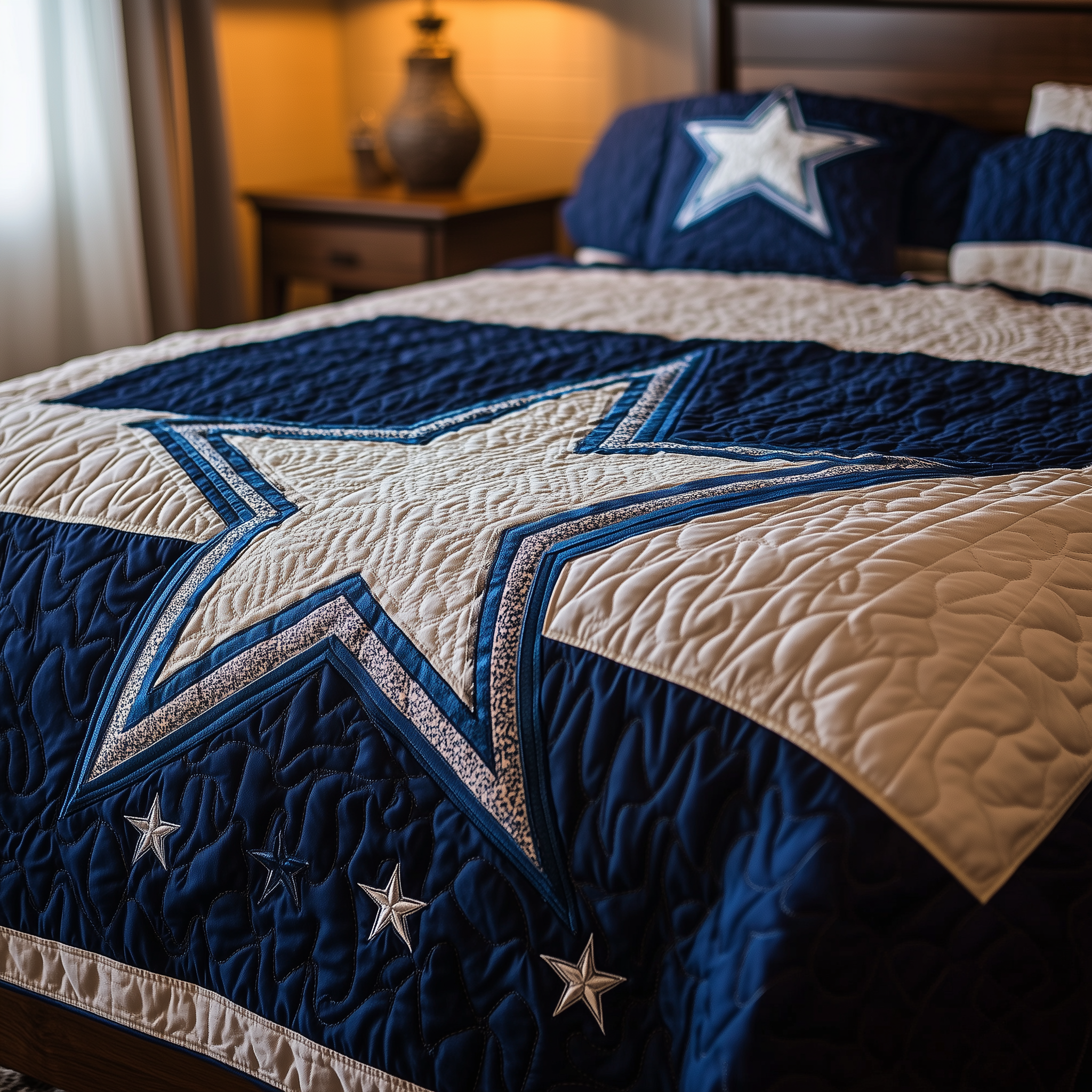 Cowboy Star Quilted Bedding Set Decorations For Room Gift Ideas For Dad - Tradiviet