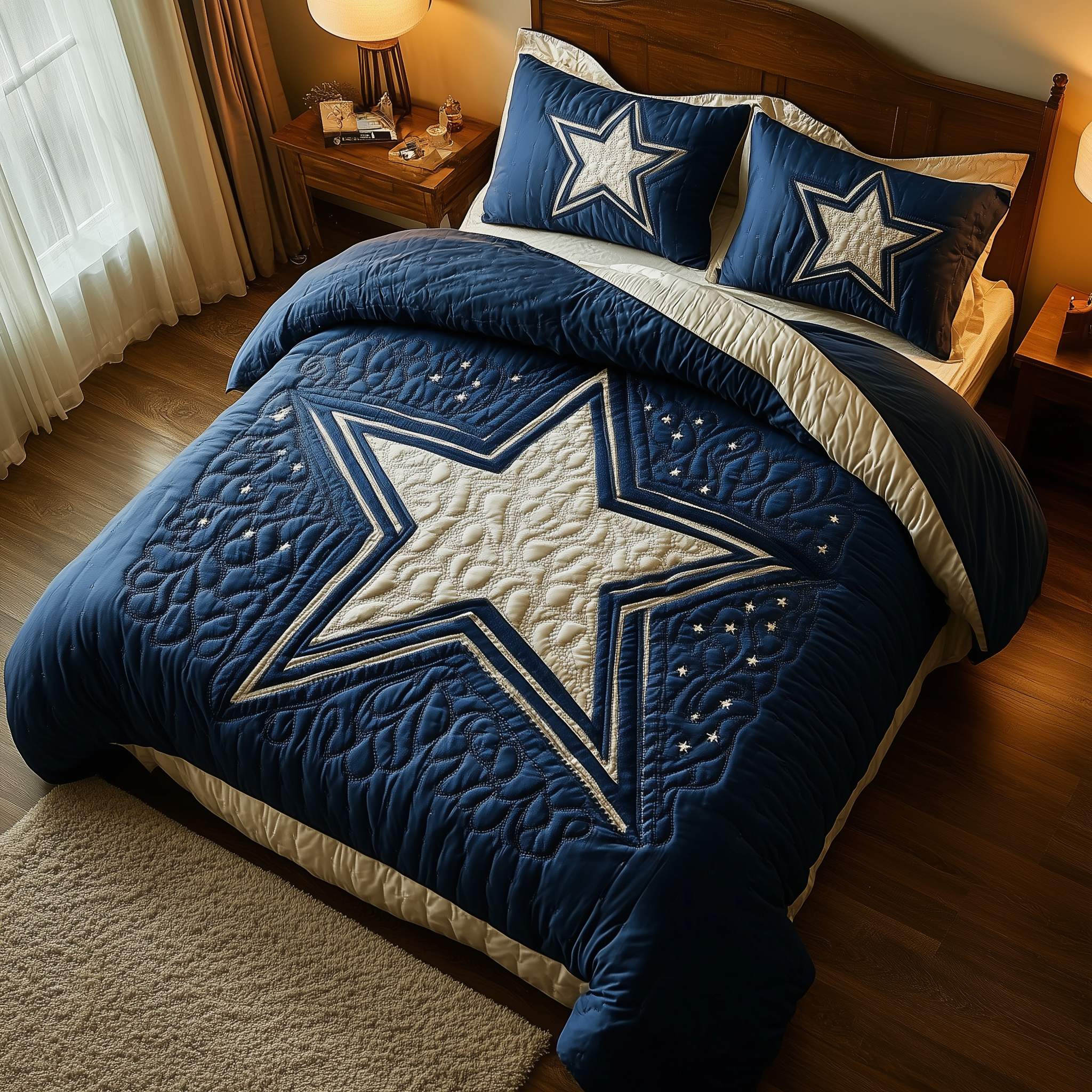 Cowboy Star Quilted Bedding Set Decorations For Room Unique Gift For Him - Tradiviet
