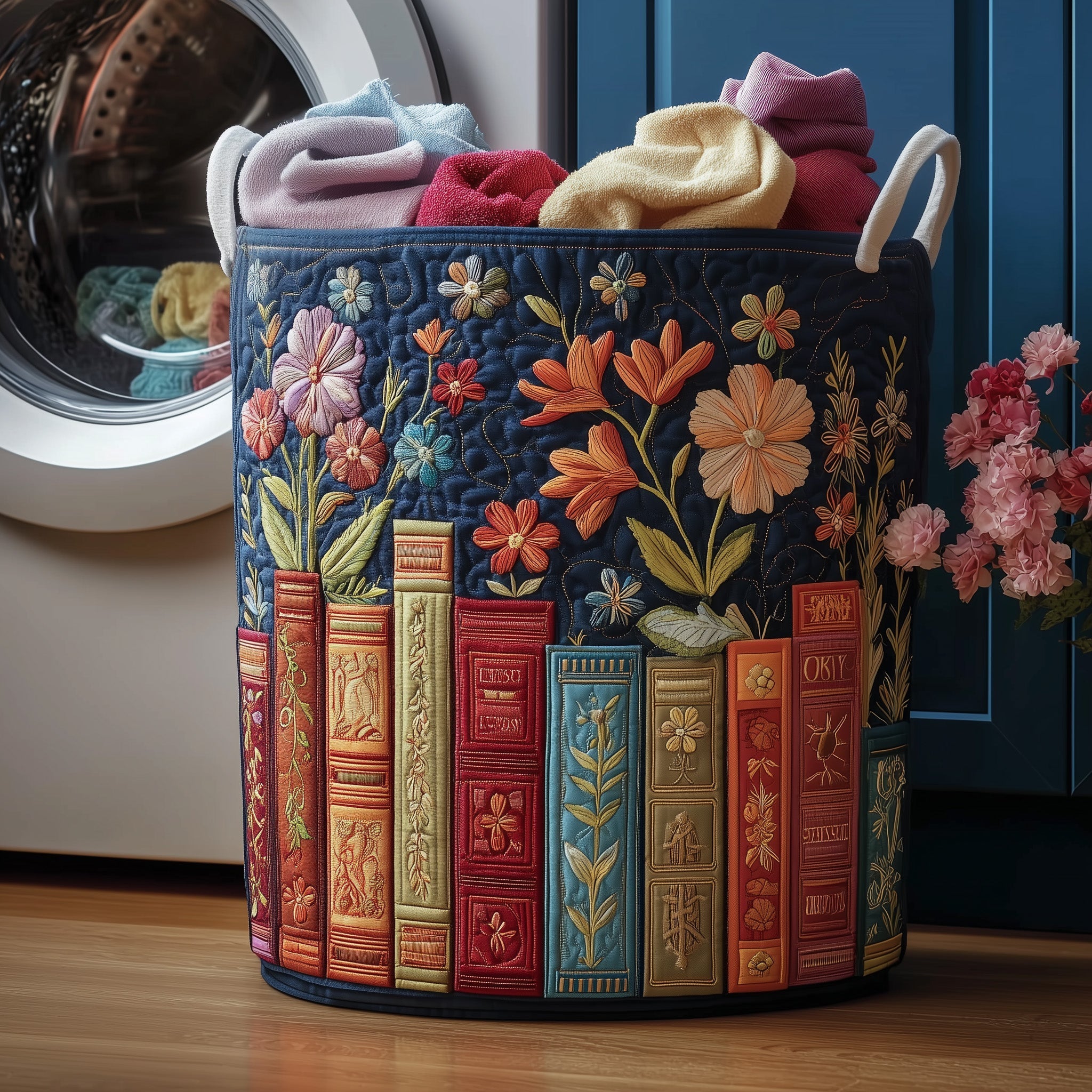 Cozy Book Quilted Laundry Basket Cool Laundry Hamper Mother's Day Gifts - Tradiviet