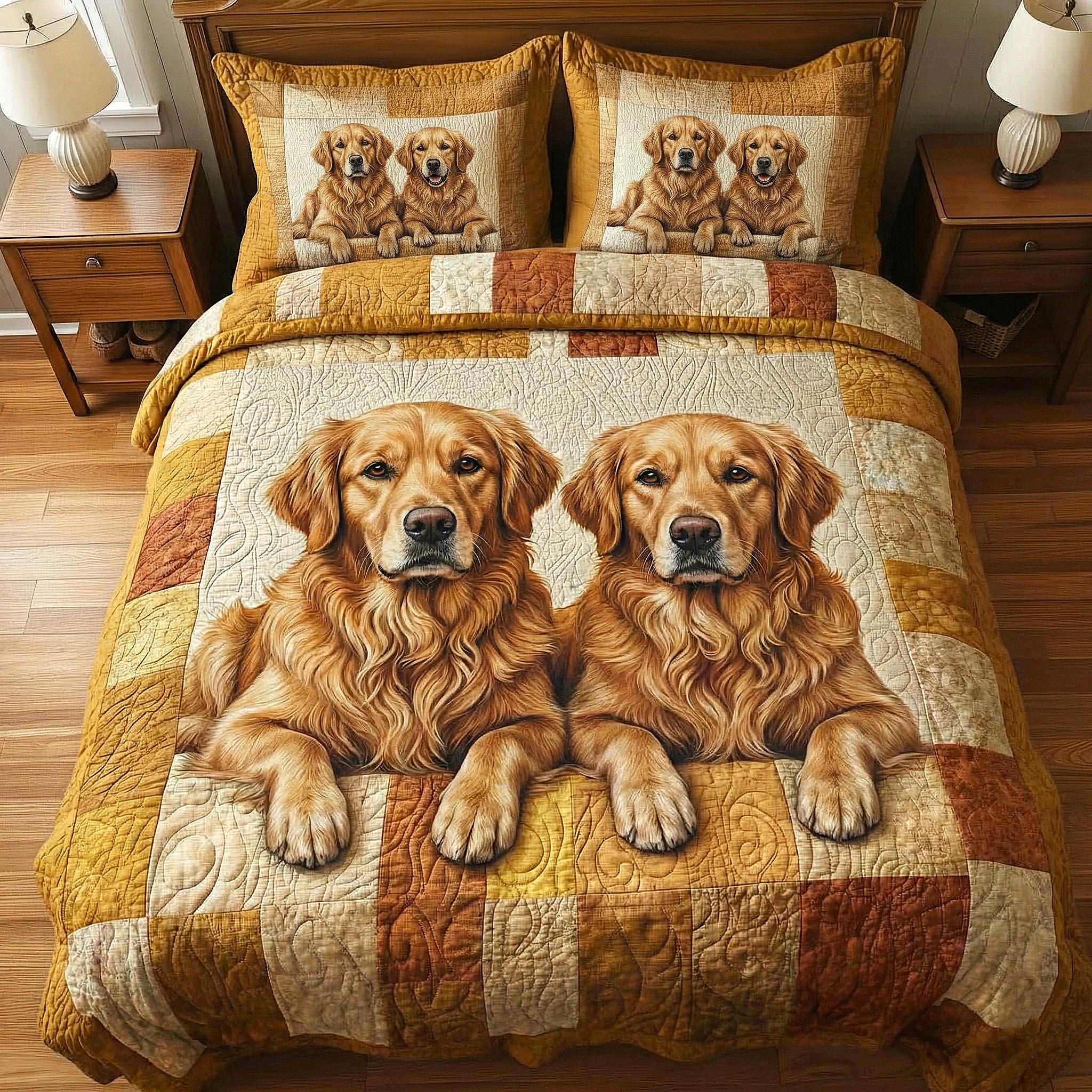 Cozy Paws Quilted Bedding Set Holiday Home Decor Unique Cozy Paws Gifts - Tradiviet