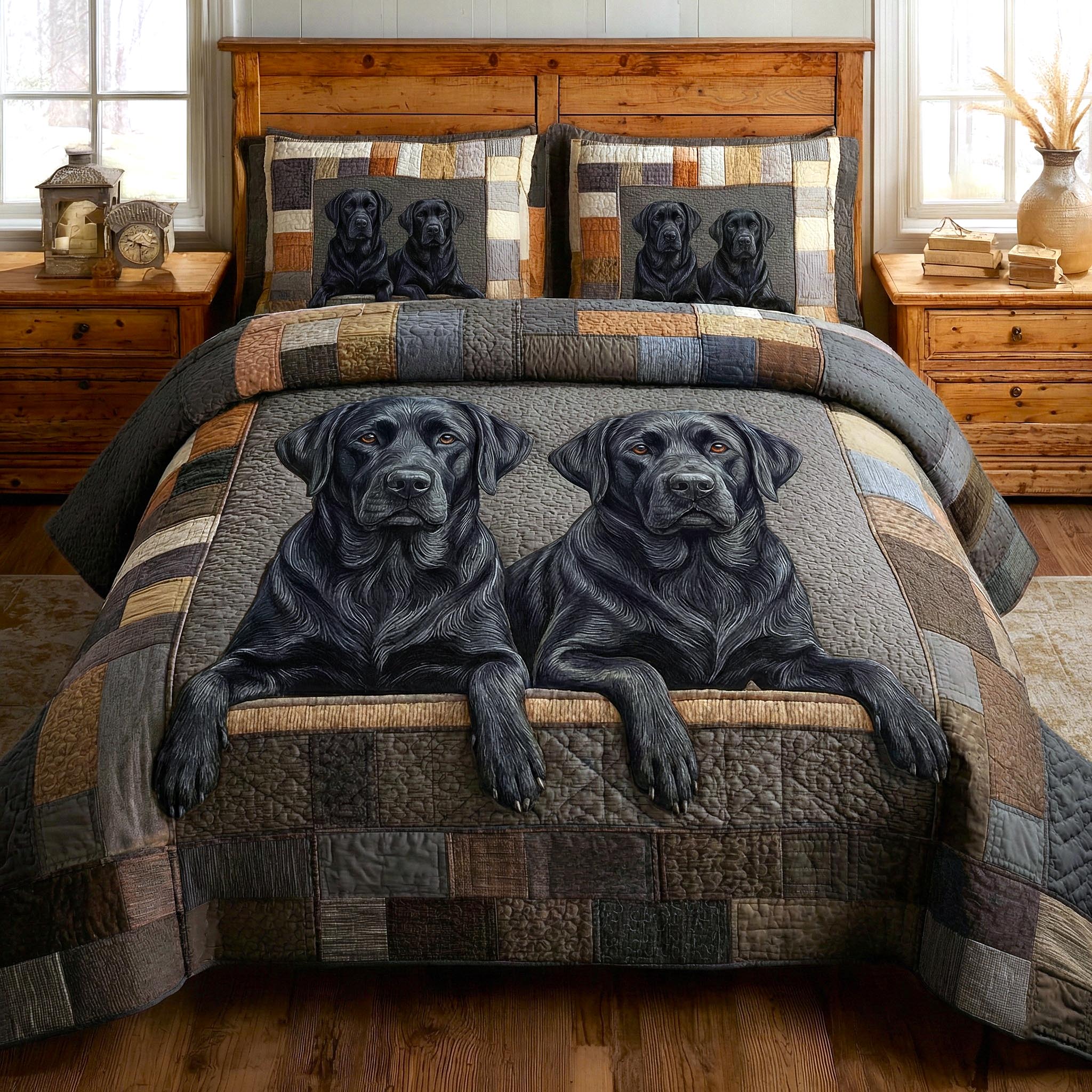 Cozy Paws Quilted Bedding Set Holiday House Decoration Fun Cozy Paws Gift Ideas - Tradiviet