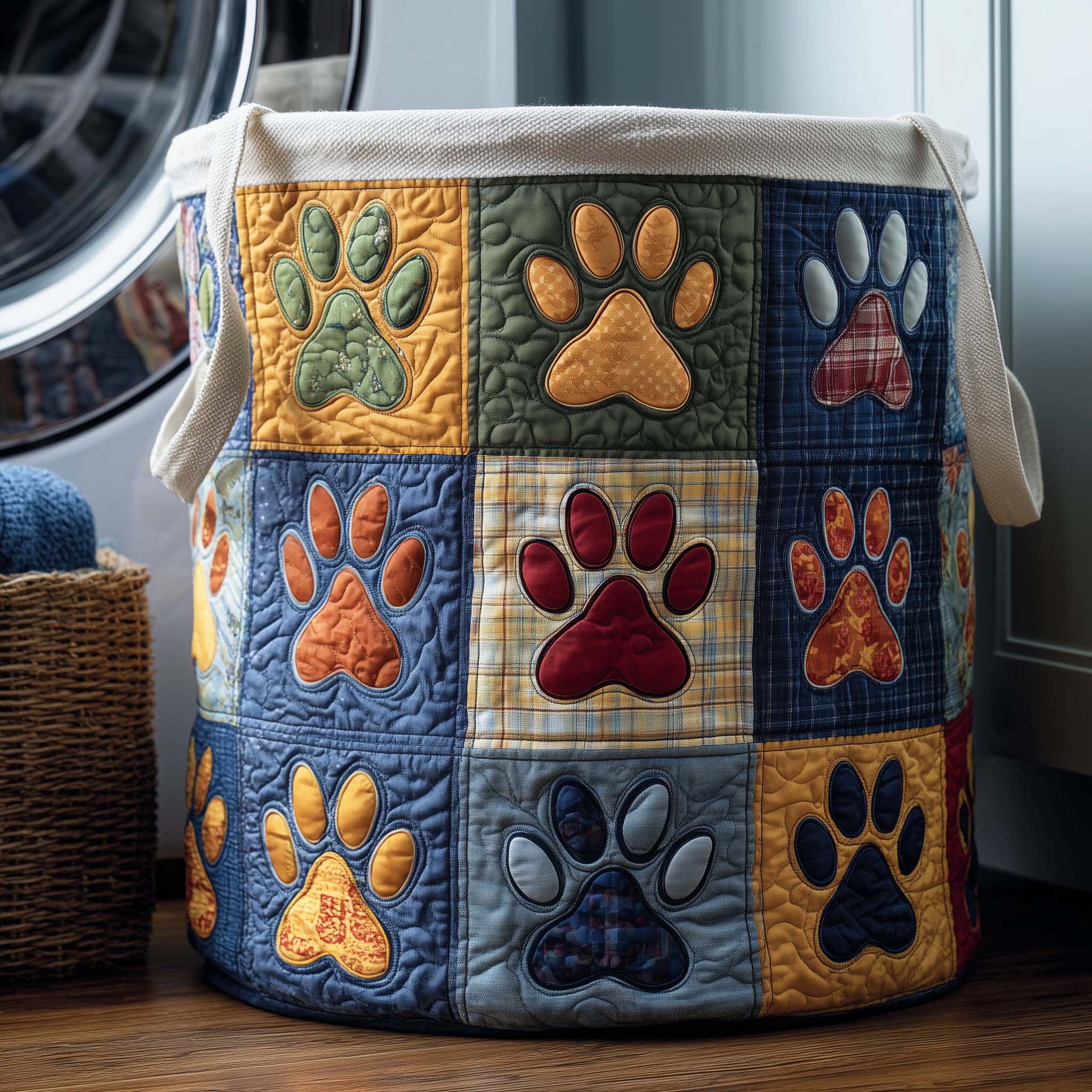 Cozy Paws Quilted Laundry Basket Cute Laundry Hamper Presents For Sister In Law - Tradiviet