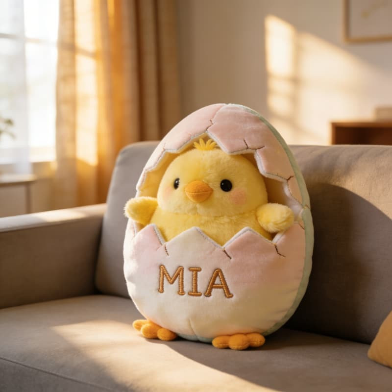 Custom Name Easter Hatched Chick Pillow 3D Print Easter Themed Gift for Daughter - Tradiviet