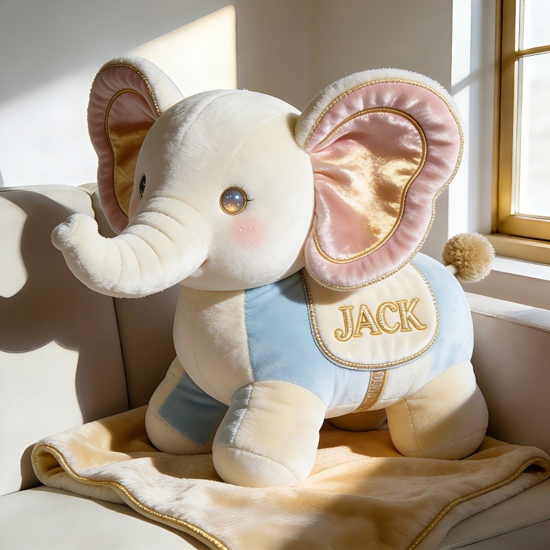 Custom Name Elephant Pillow 3D Shaped Print Cute Gift for Elephant Lovers - Tradiviet