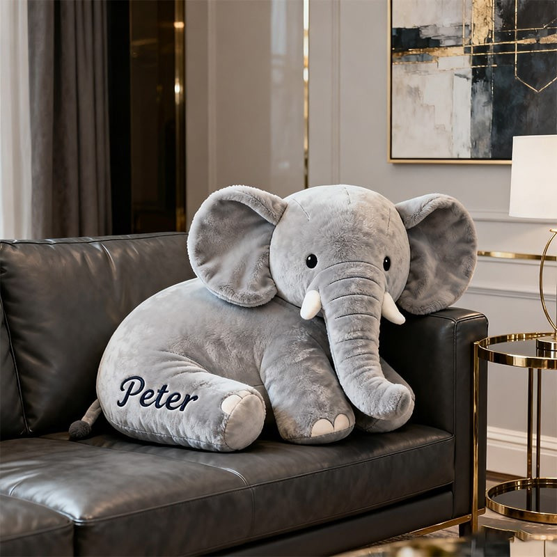 Custom Name Elephant Themed Pillow 3D Shape Plushie Cute Mother's Day Gift - Tradiviet