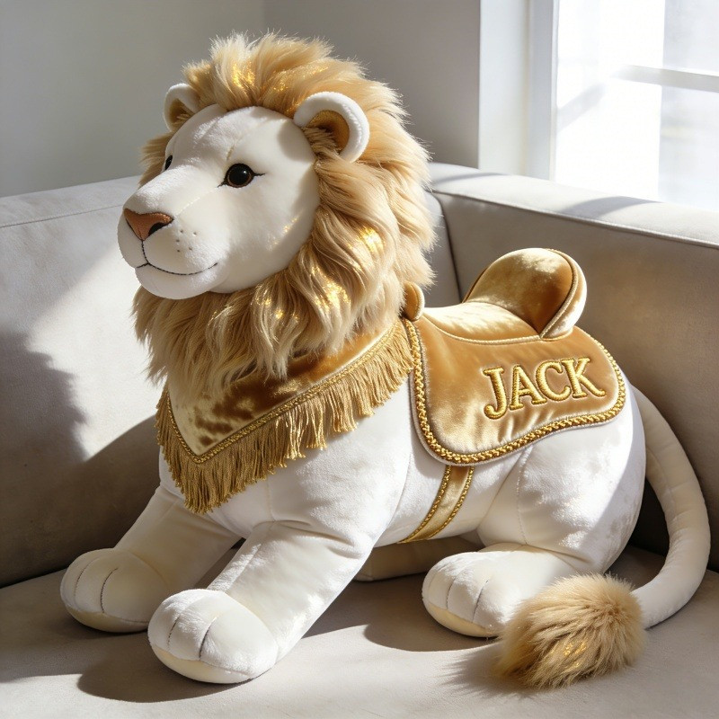Custom Name Lion Pillow 3D Lion Shaped Plushie Birthday Gift for Husband - Tradiviet