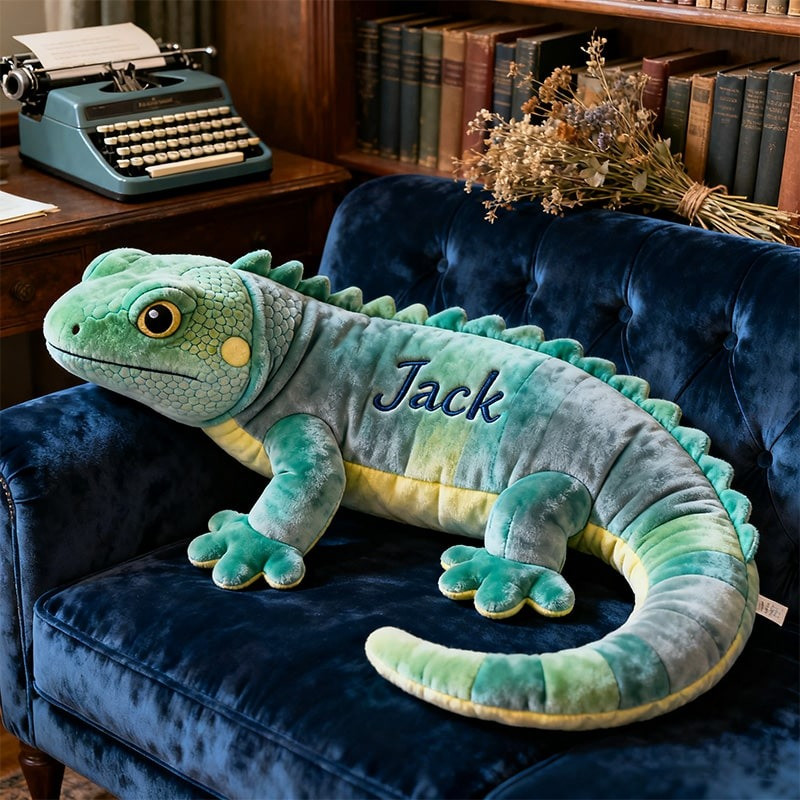 Custom Name Lizard Themed Companion Pillow 3D Shape Print Gift for Dad - Tradiviet
