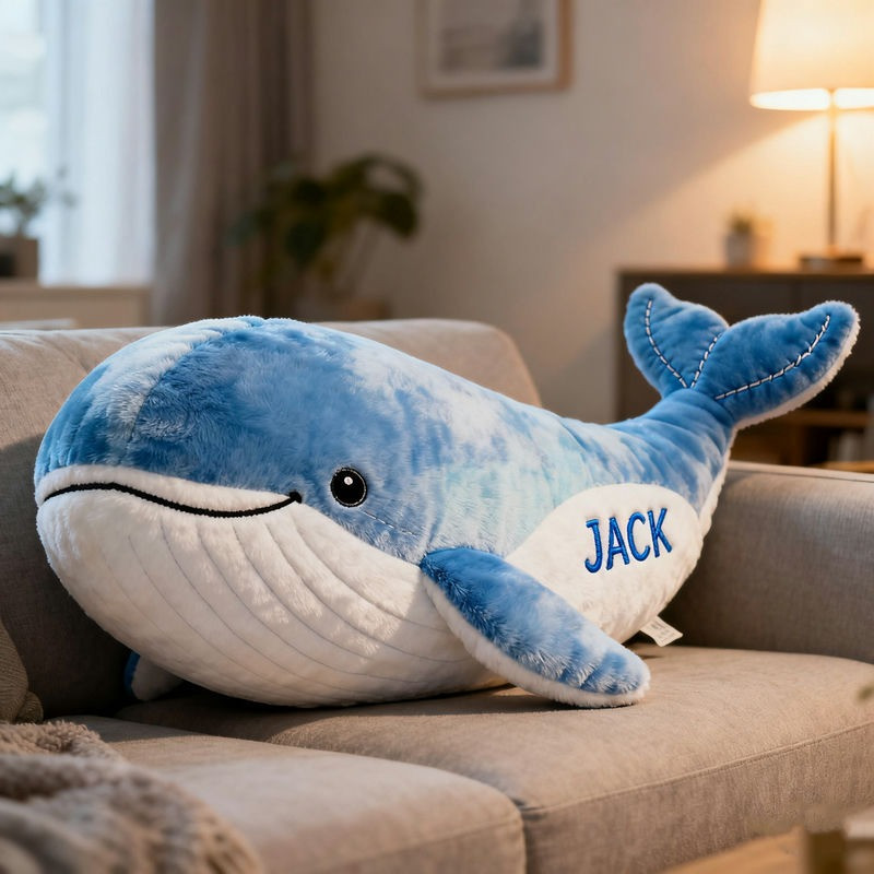 Custom Name Ocean Whale Pillow 3D Shape Best Gift for Whale Lovers - Tradiviet
