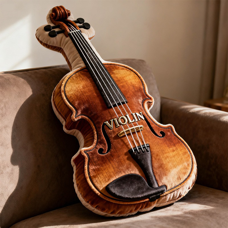 Custom Name Realistic Violin Shaped Pillow 3D Print Gift for Violin Players - Tradiviet