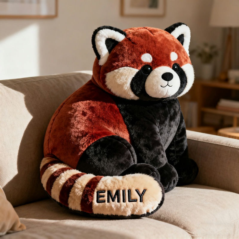 Custom Name Red Panda Shaped pillow 3D Print Cute Gift for Panda Lovers - Tradiviet